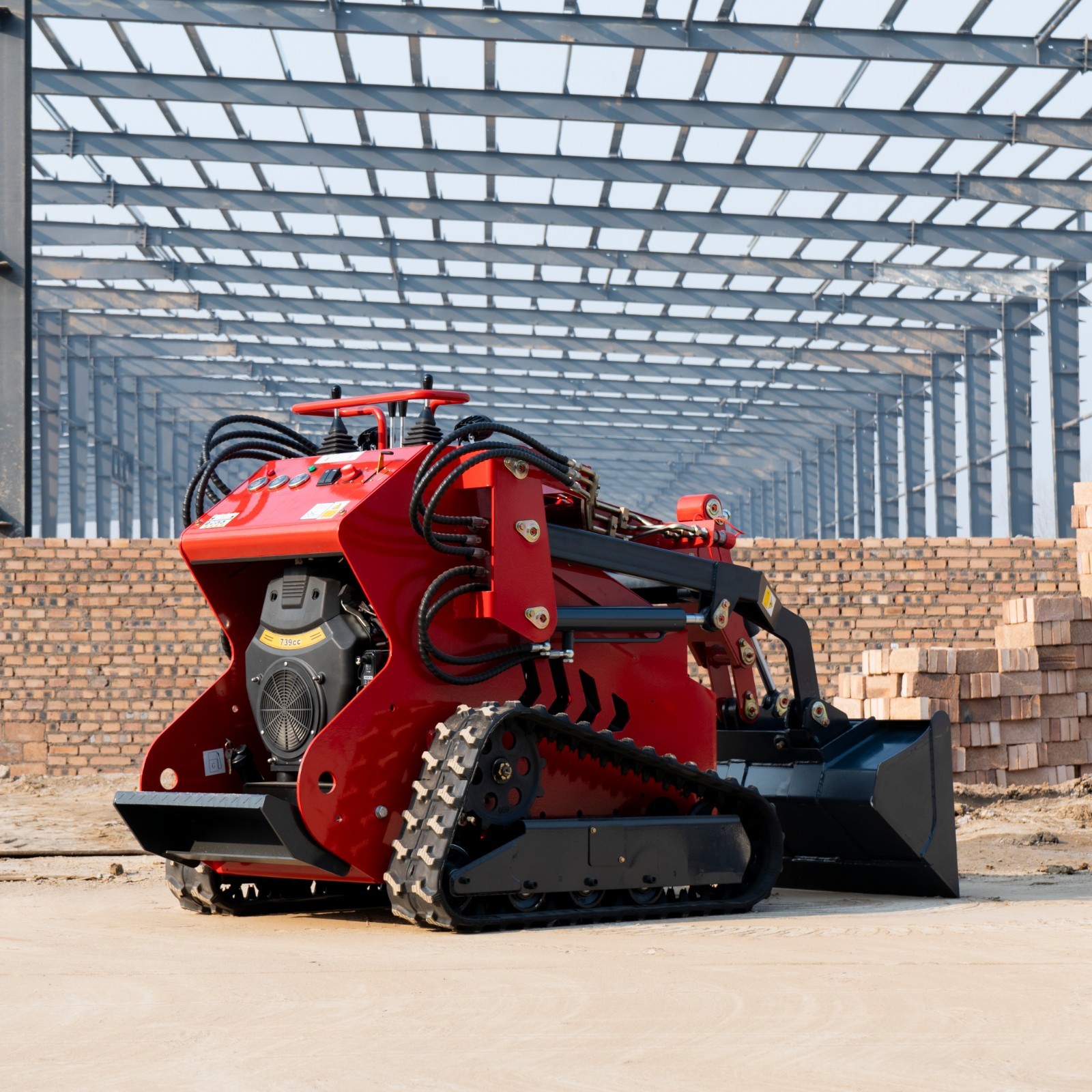NEW 2645Lbs Tracked Mini Skid Steer Loader 23HP 3-Pumps Dual Level Operation EPA