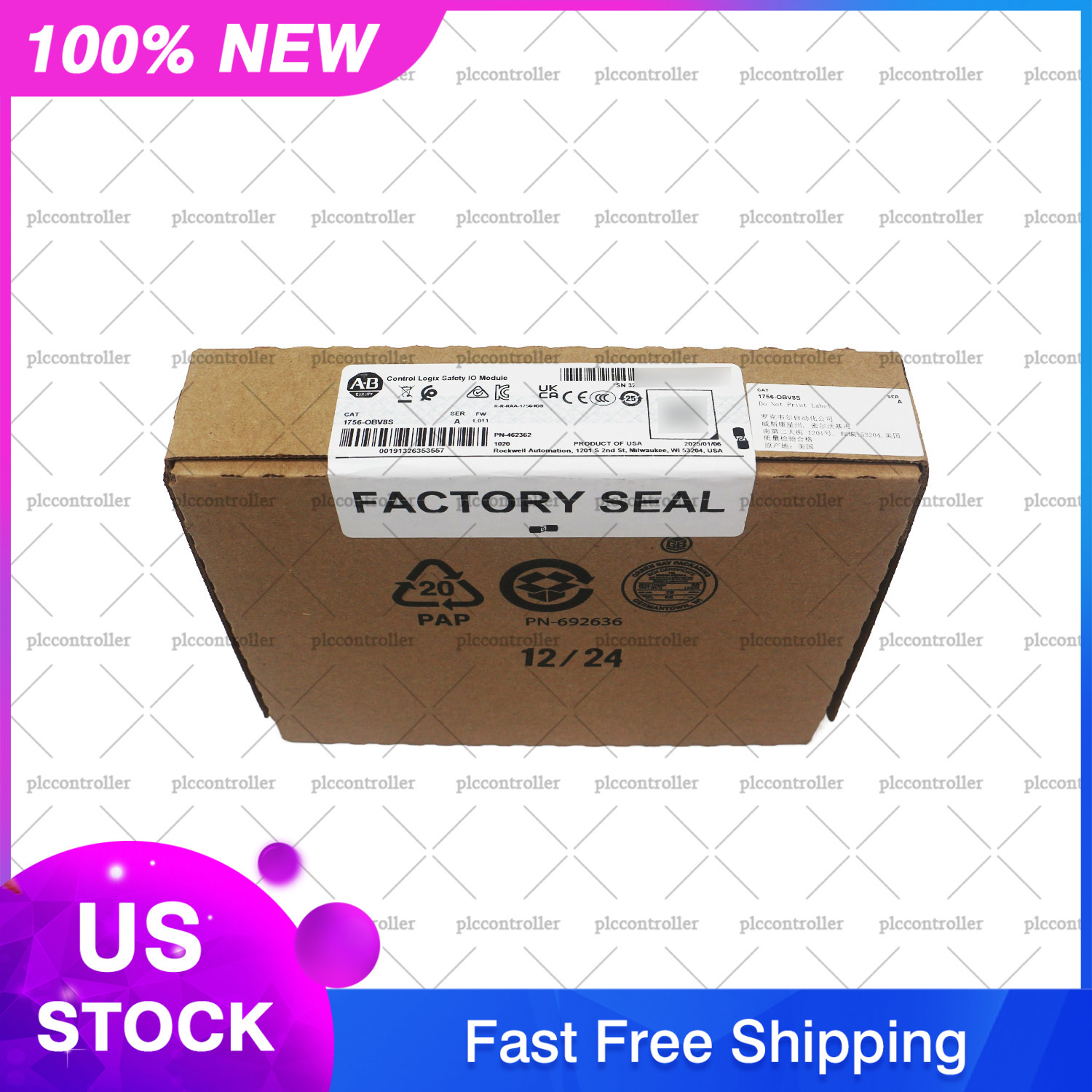 Allen Bradley 1756-OBV8S ControlLogix 8 Pts Safety Output Module New 1756OBV8S