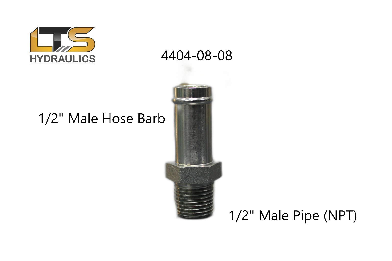 1/2″ Beaded Hose Barb x 1/2″ Male Pipe NPT Steel Adapter 4404-08-08