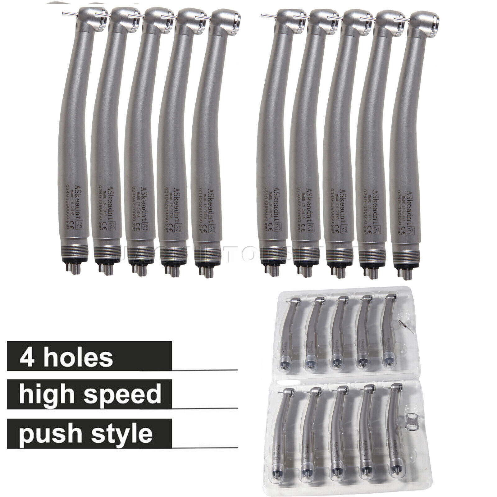 Dental High Speed Handpiece Push Button Air Turbine 4 Hole Midwest 10pcs/1 Pack
