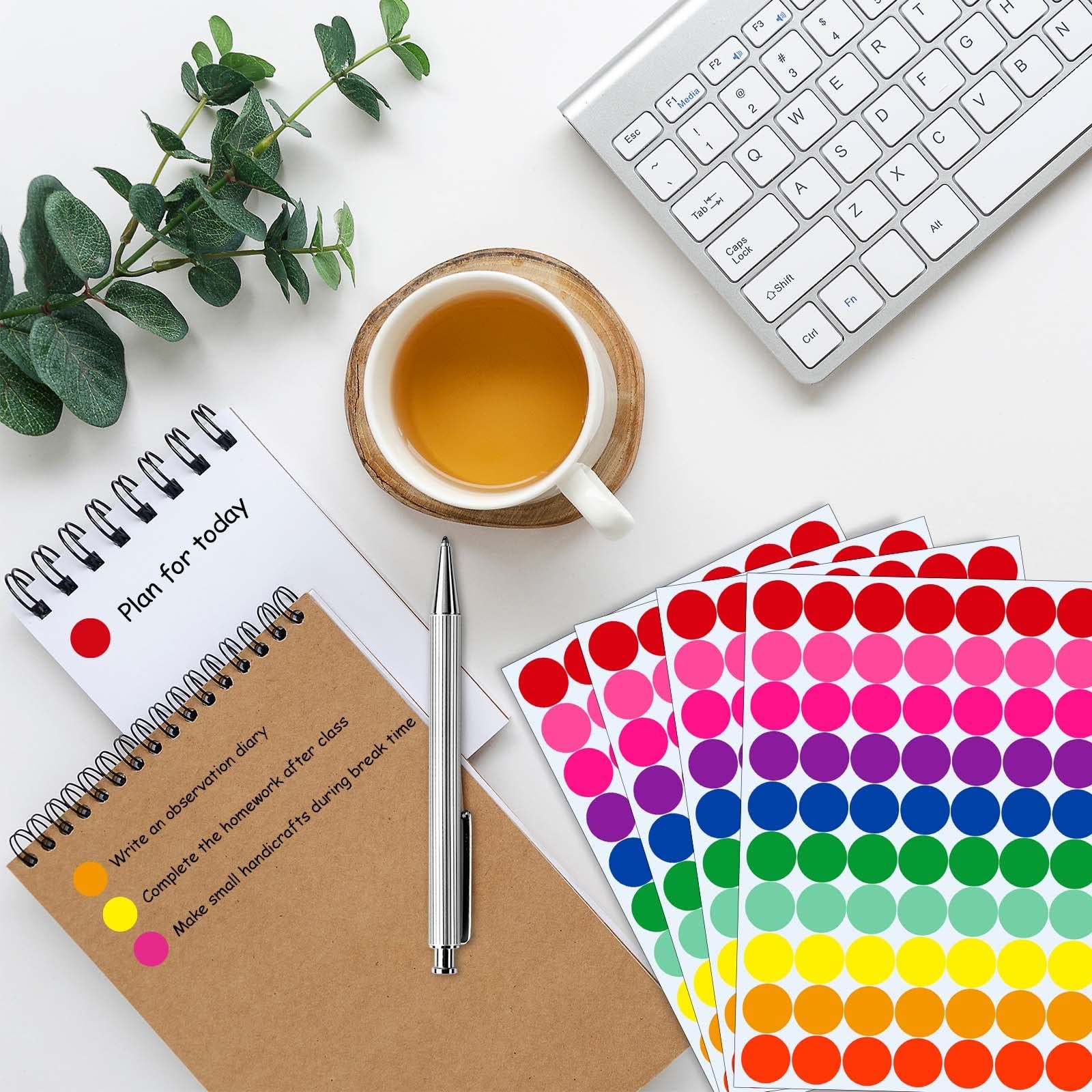 700 PCS Colored Dot Stickers 0.75 Inch Color Coding Labels Assorted Colors Decor