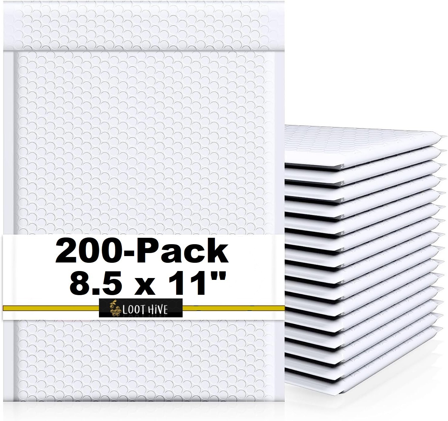 200-Pack WHITE 8.5 x 11″ Padded POLY BUBBLE MAILER Bag shipping #2 mail envelope
