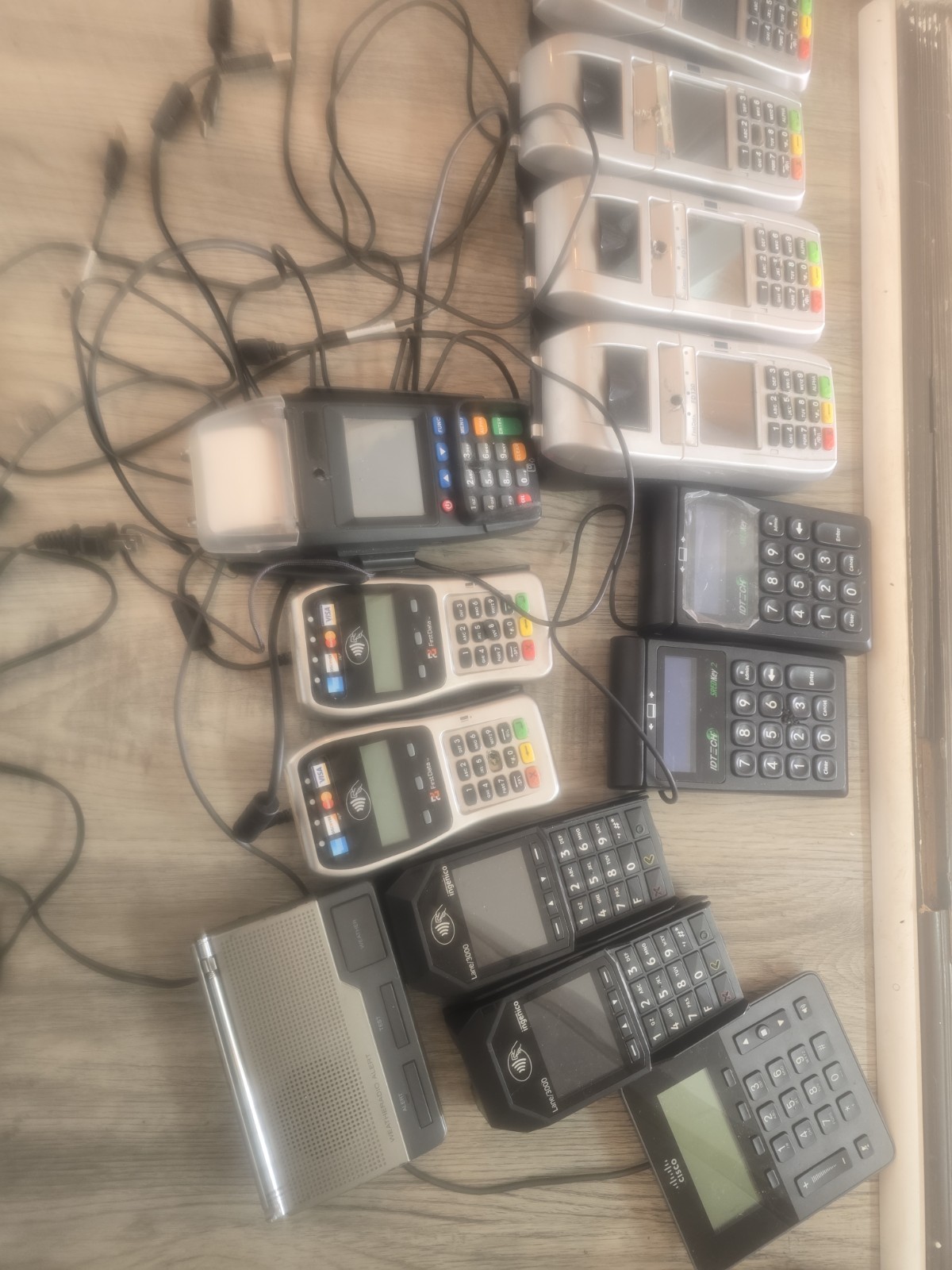 Lot of POS Credit Card Terminals Verifone Ingenico ID Tech – Damaged- Parts Only