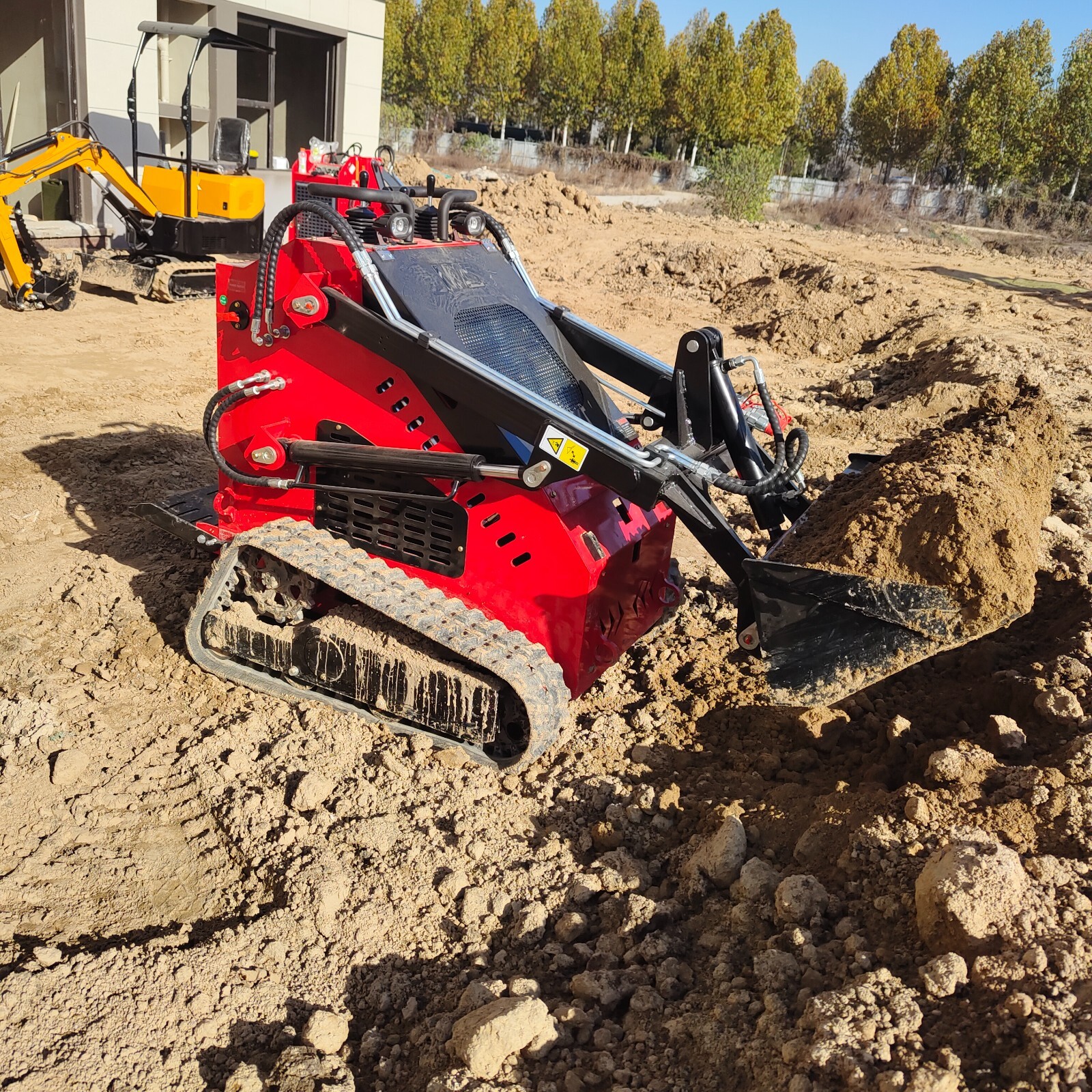 13.5HP Hydraulic Mini Skid Steer Loader Stand-on Track Gas Guided Drive Garden
