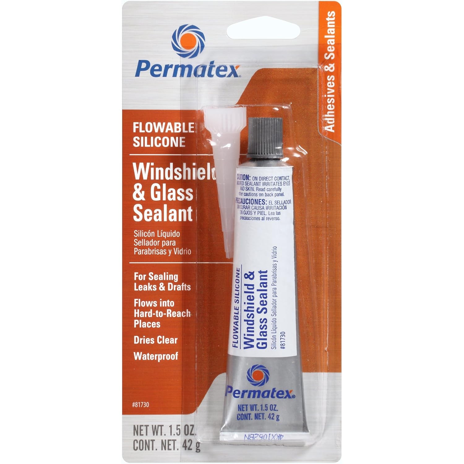 Permatex Flowable Silicone Windshield and Glass Sealer 1.5 oz Medium Strength