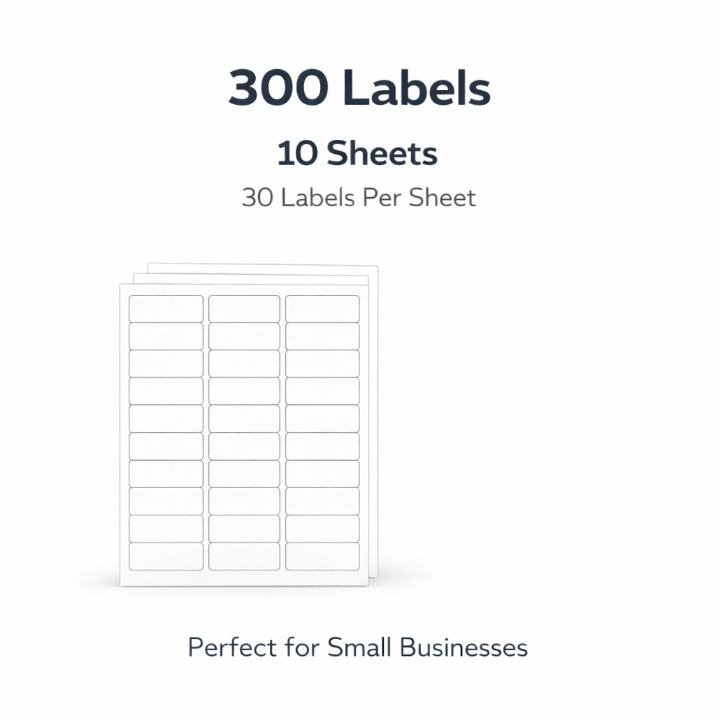 Address Labels 1×2-5/8 White Laser Printer 30 Per Sheet 5160 Compatible