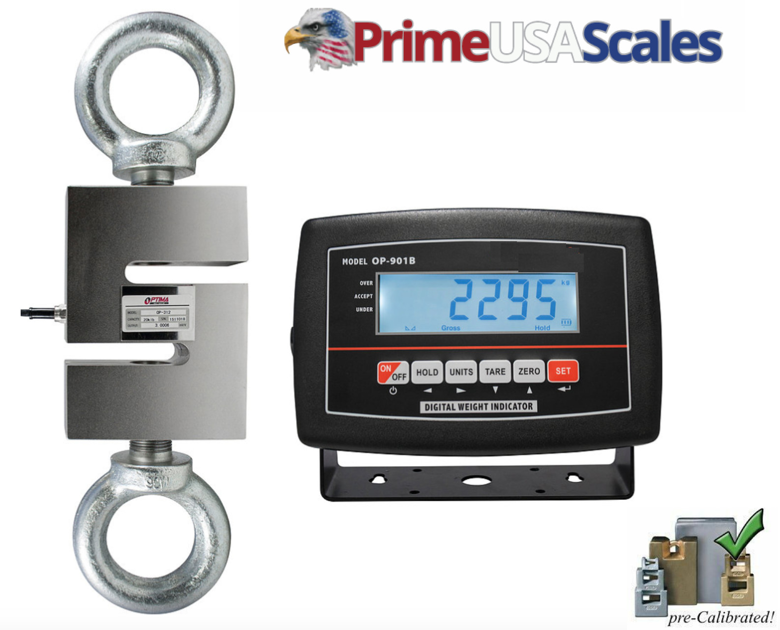 Prime OP-926 Hanging Crane Scale 500 lb x 0.5 lb with 2 Yr Warranty
