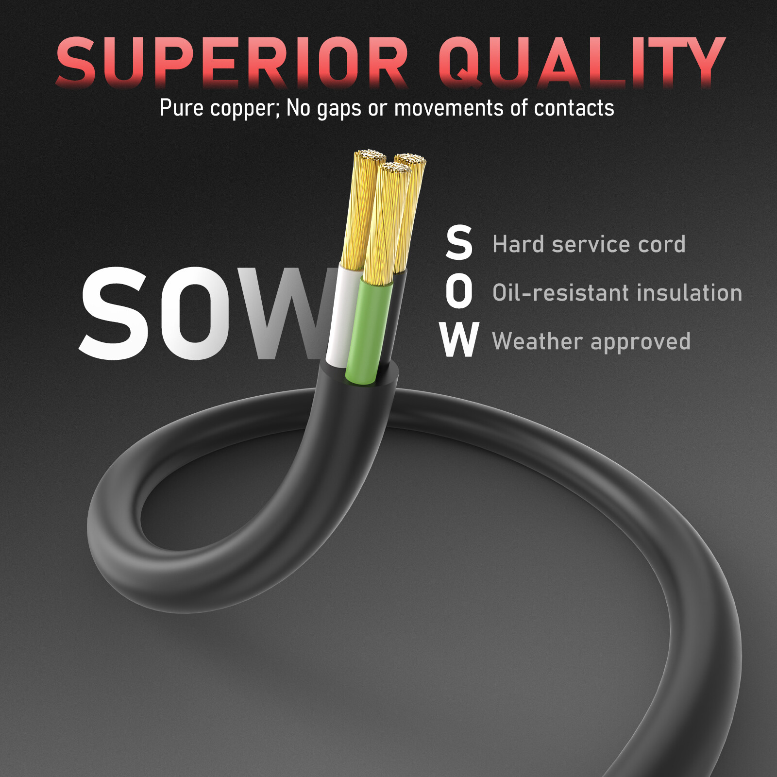 20ft 250V Welder Extension Cord 10 AWG Power Extension, NEMA 6-50P to 6-50R