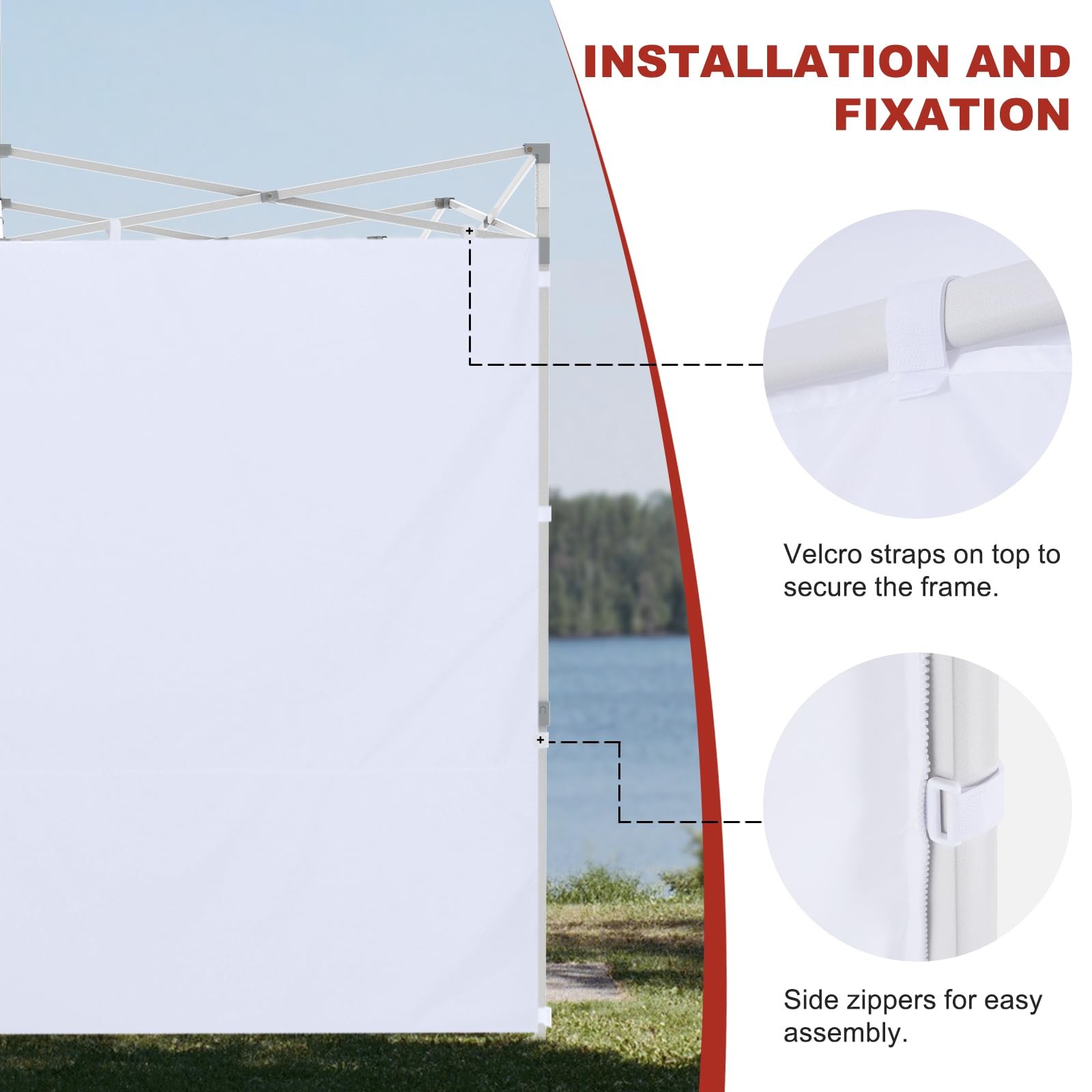ABCCANOPY 10×10 Instant Canopy SunWall Sidewall Black 1-Pack – No Frame Top