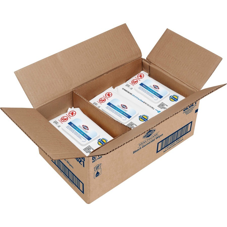 Clorox 32621 Bleach Germicidal Wipes – Unscented/White (6/Carton)