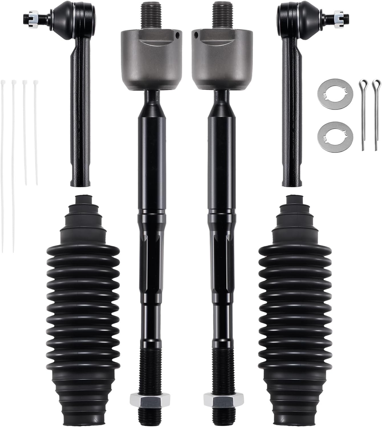 BDFHYK 6pc Inner Outer Tie Rod Ends w/Boots Kit for Lexus RX330/RX350 & Toyot…