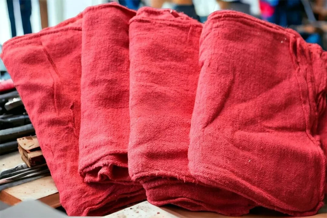 1000 Pieces Red Shop Towels Large 13×14 Cleaning Rags, Fast Free Shipping