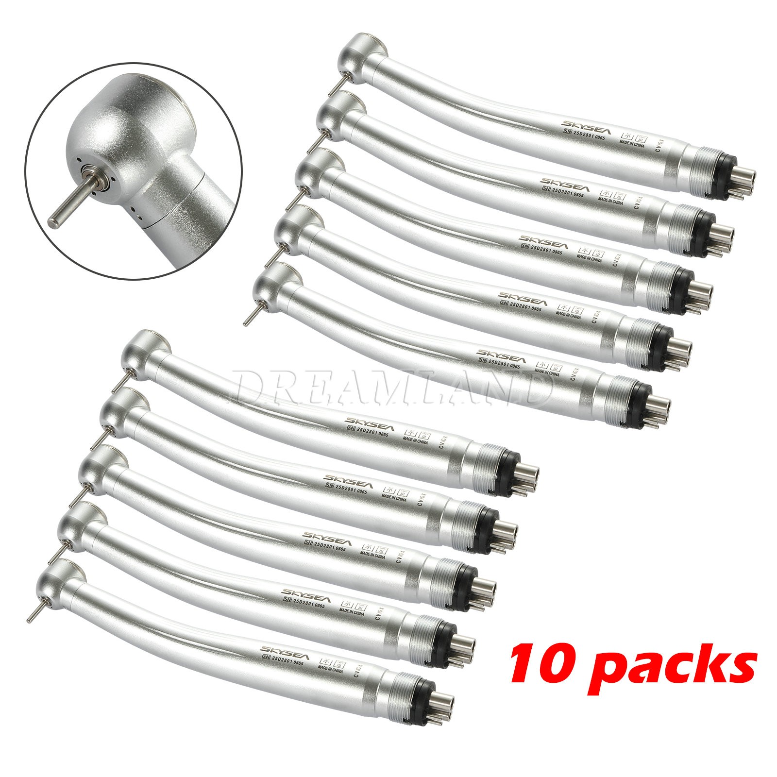 SKYSEA Dental High Speed Handpiece 4 Hole 1-10 PCS USA 1 Year Warranty