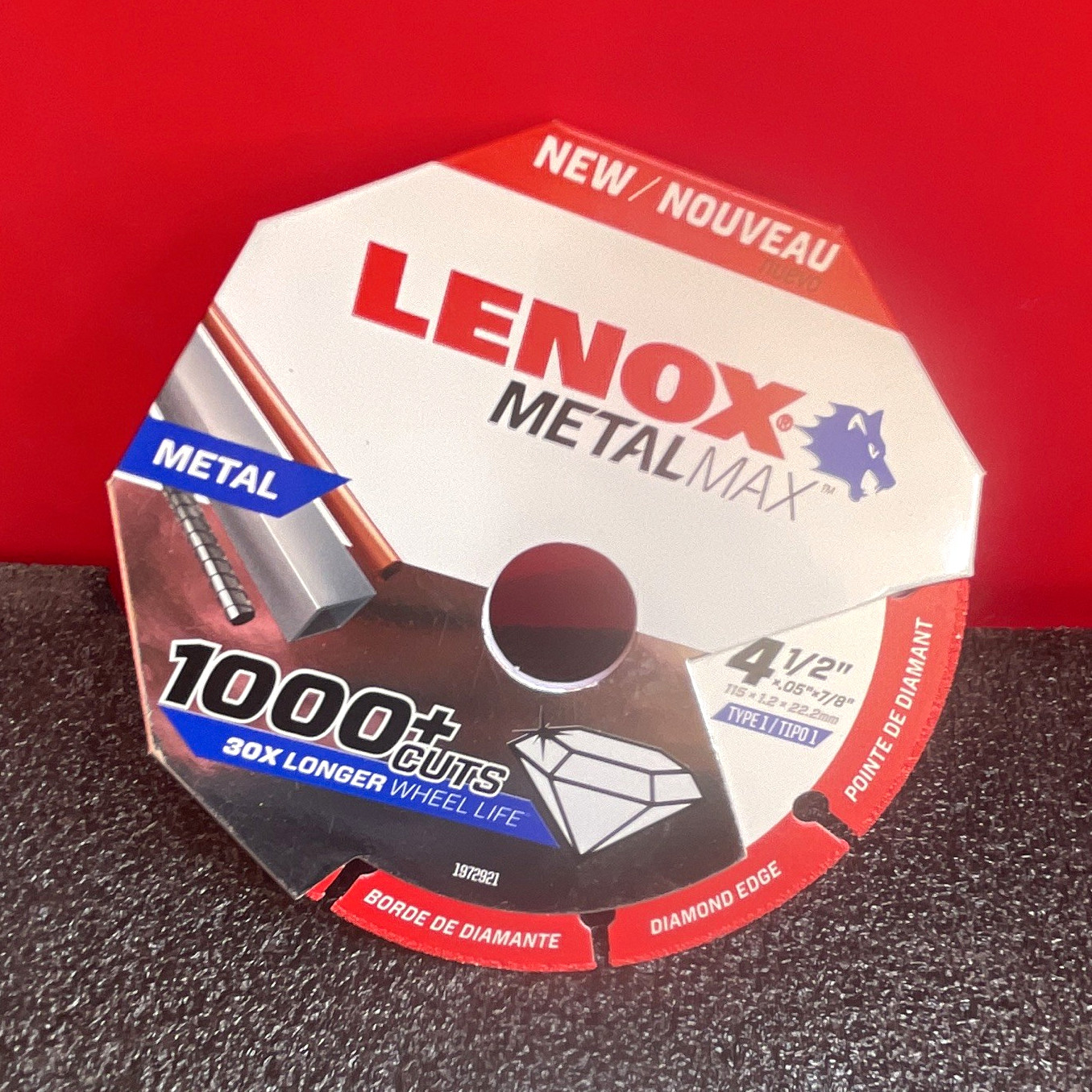 Lenox MetalMax 4-1/2in Type 1 Diamond Cut-Off Wheel 0.05in 7/8in