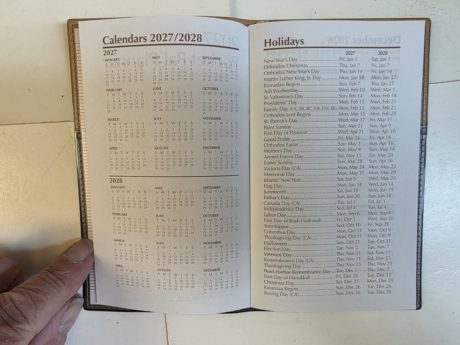 2027 Pocket Pal Calendar Personal Planner and Diary — Brand New In Stock Now