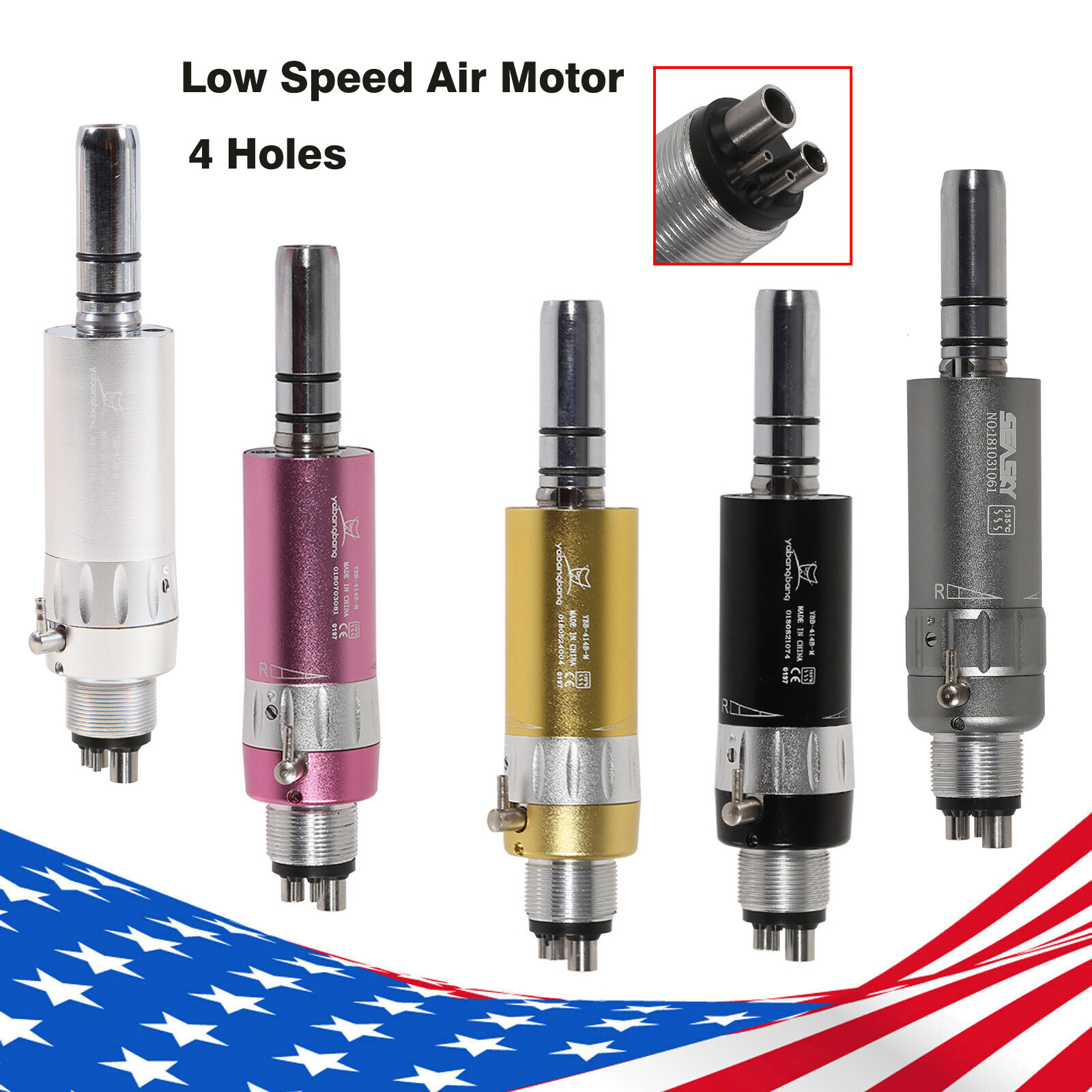 NSK Style Dental Low Slow Speed Air Motor Handpiece 2/4 Hole E-type 5 Models