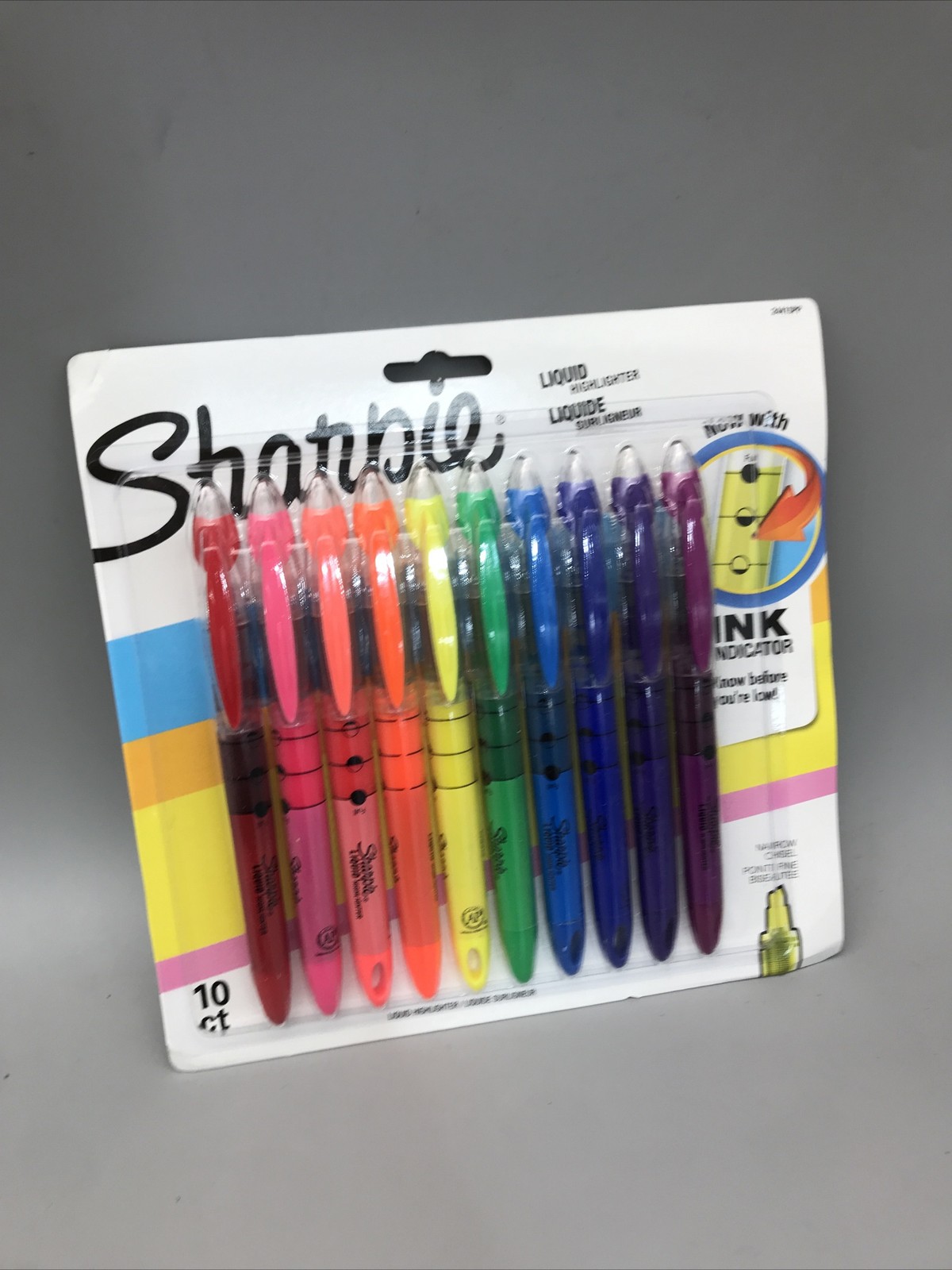 Sharpie Liquid Highlighters 10-Count Chisel Tip Assorted Colors 24415PP New