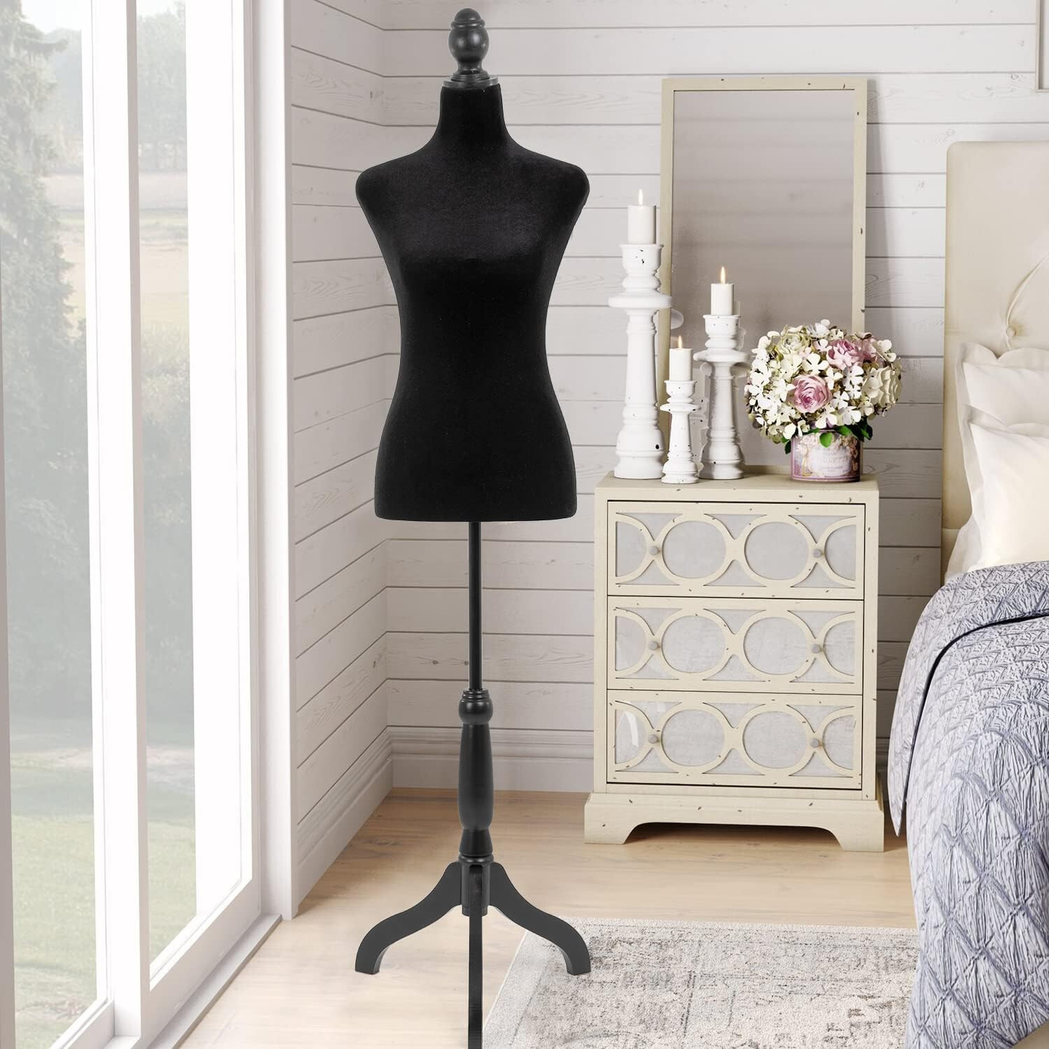 Mannequin Body Dress Form Torso Female Manikin 49.6-63.4 Inch Height Adjustable