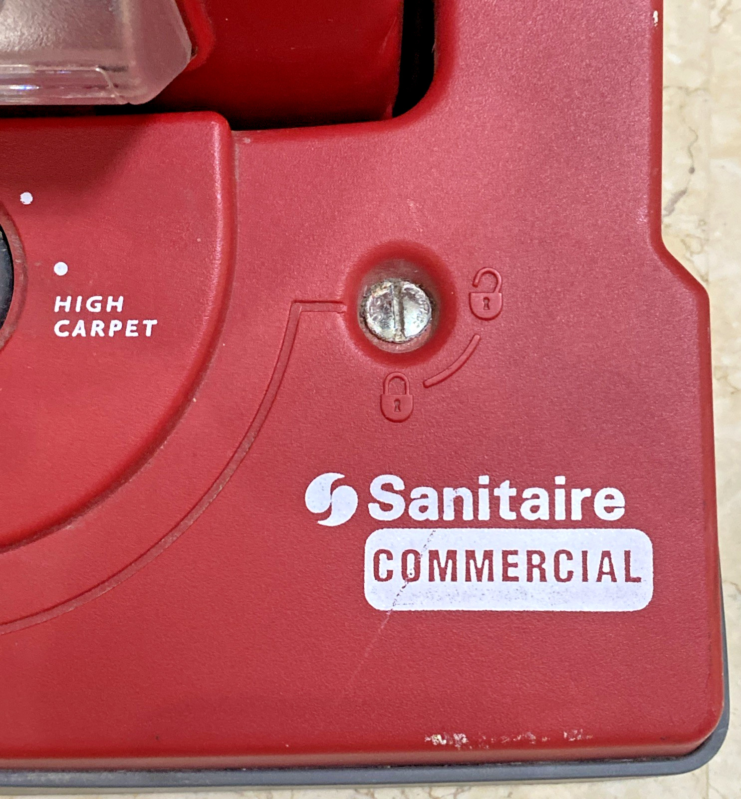 Sanitaire Commercial True HEPA Cyclonic System Upright Vacuum, Red