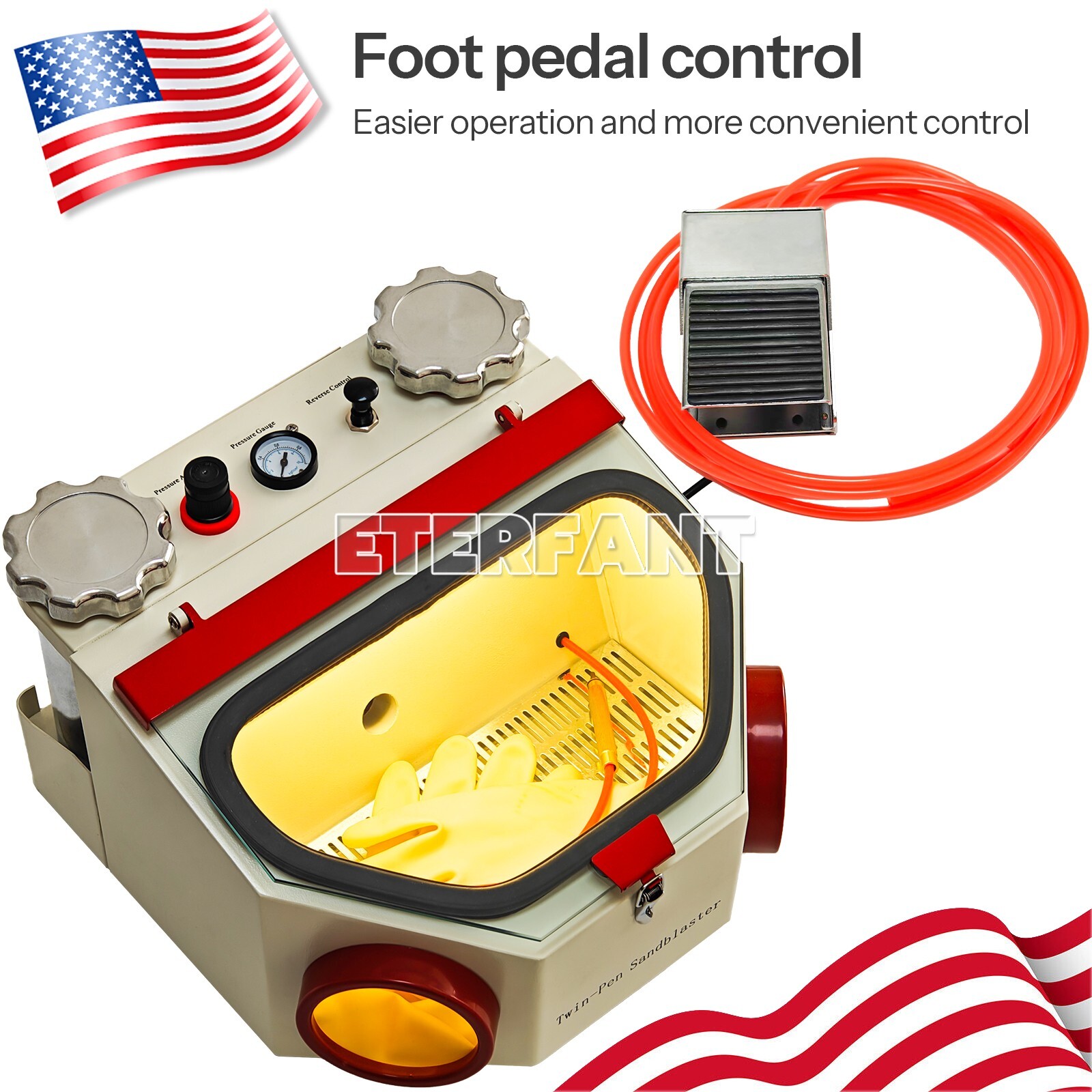 Dental Twin Pen Sandblaster Double Pen Sand Blaster for Lab 2 Aluminum Tank US