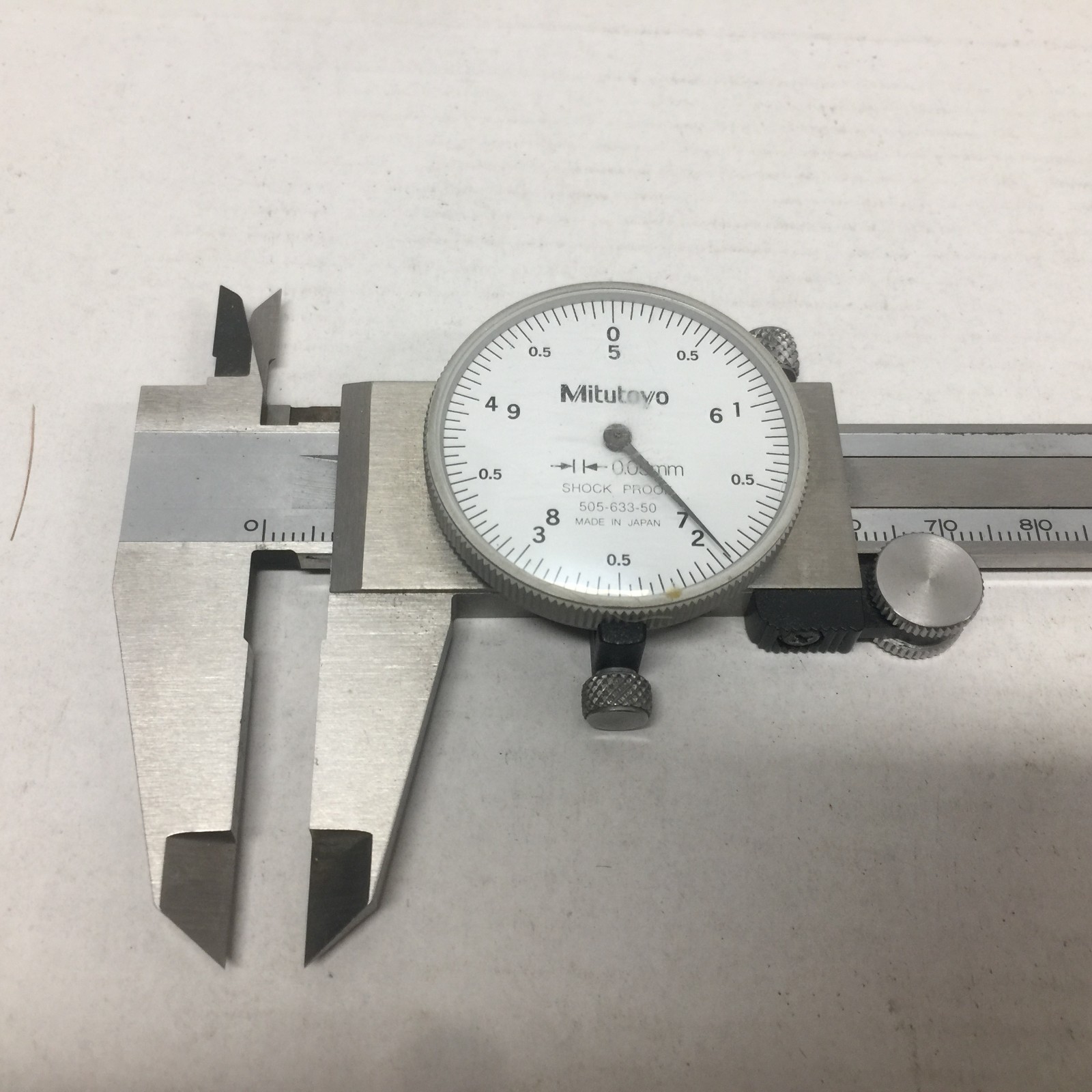 Mitutoyo Dial Vernier Caliper 505-633-50 D15 150mm 0.05mm Made in Japan