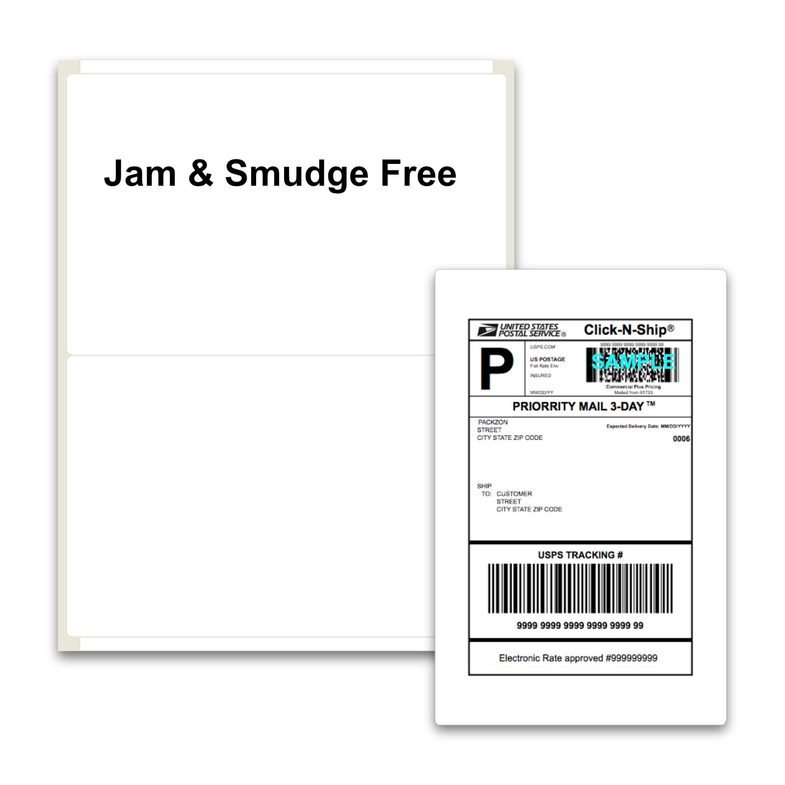 Shipping Labels Half Sheet 8.5×5.5 Round Corner for Laser & Inkjet Printers 1000