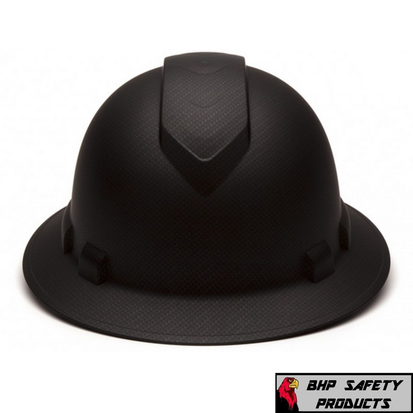 Pyramex HP54117 Ridgeline Graphite Full Brim Black Hard Hat W/4 Pt Ratchet Susp