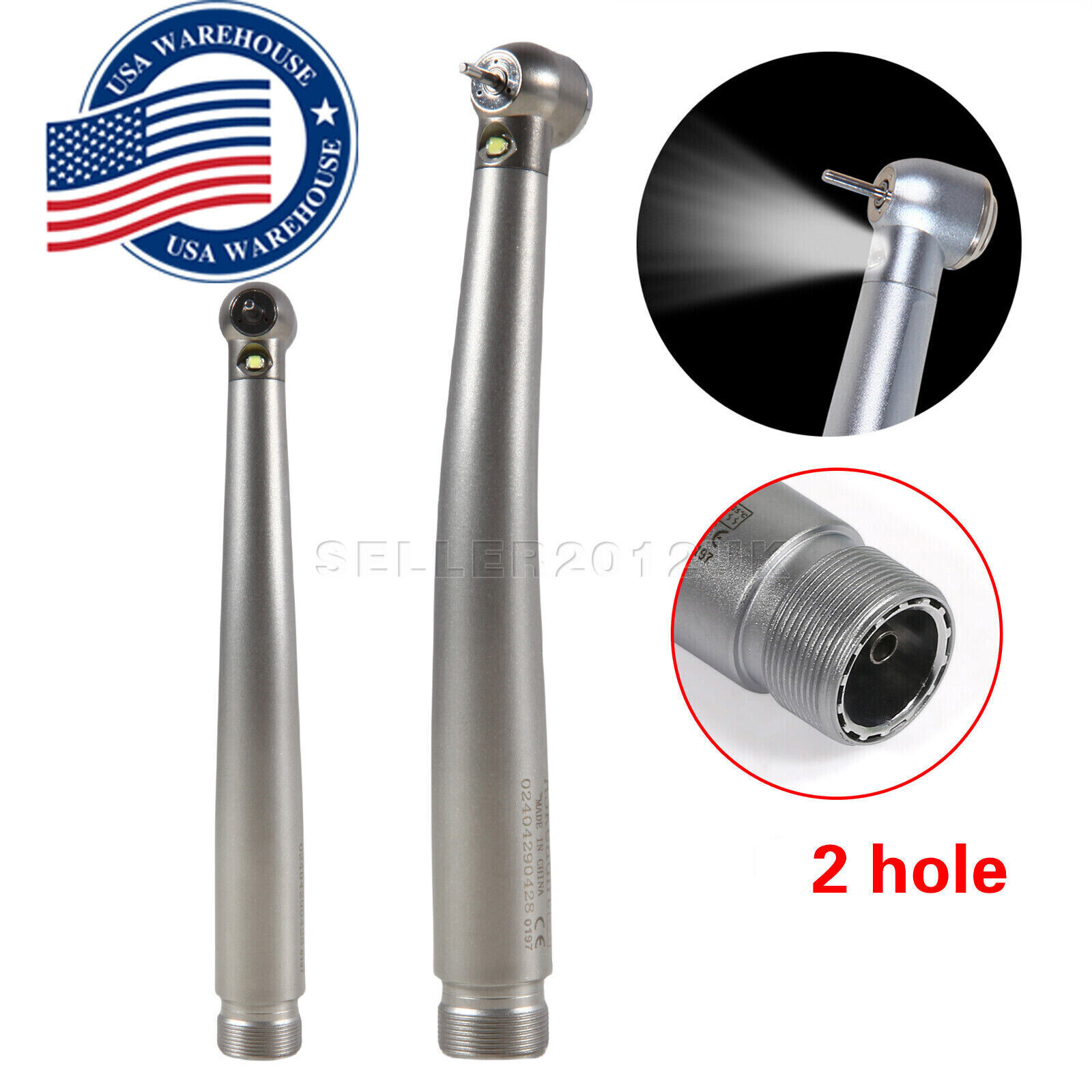 Dental Fiber Optic LED E-generator High Speed Handpiece 2HOLE Borden