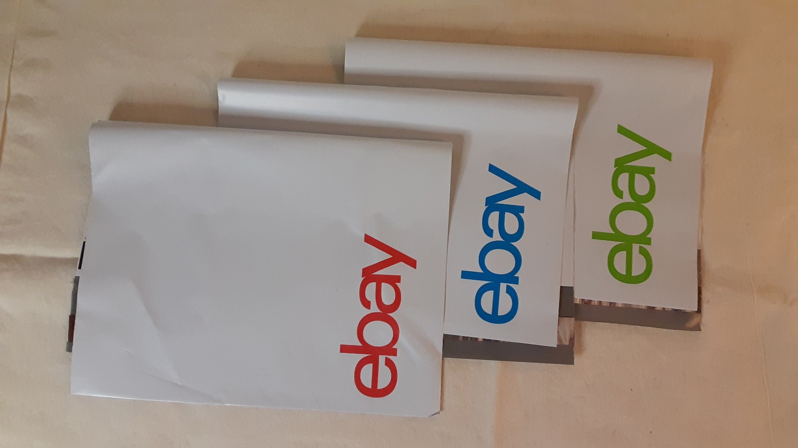 😀 15 Ebay Branded Poly Mailer 12″ x 10″ Color Logo No Padding Red Blue Green