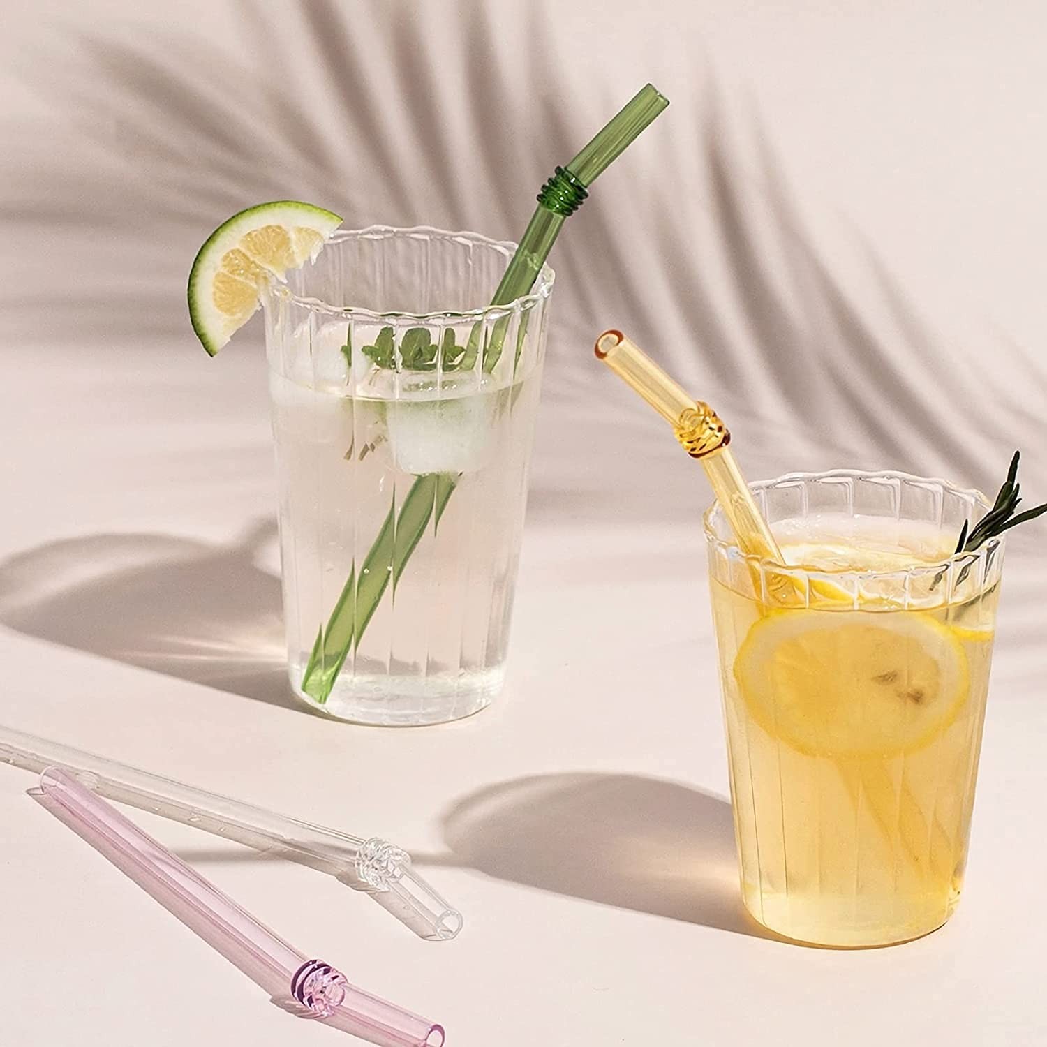 8 Pack EMPO Glass Straws Colored – 8″ x 8mm Perfect One Size, Multicolor