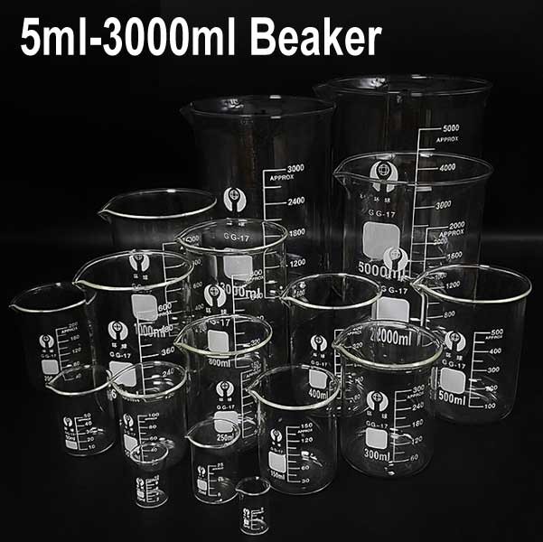 5ml – 3000ml Laboratory Borosilicate Chemistry Glass Beaker High Type Glassware
