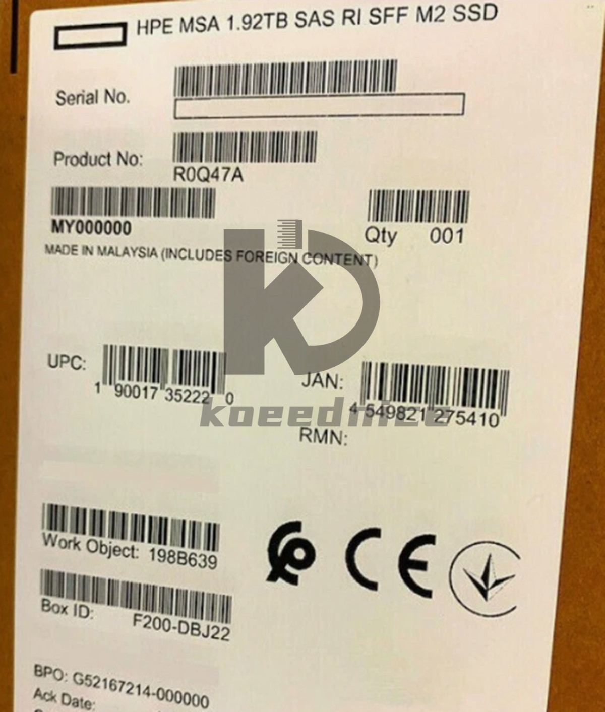 New HPE MSA R0Q47A P13237-001 1.92TB SAS 12G 2.5 IN M2 SSD Solid State Drive