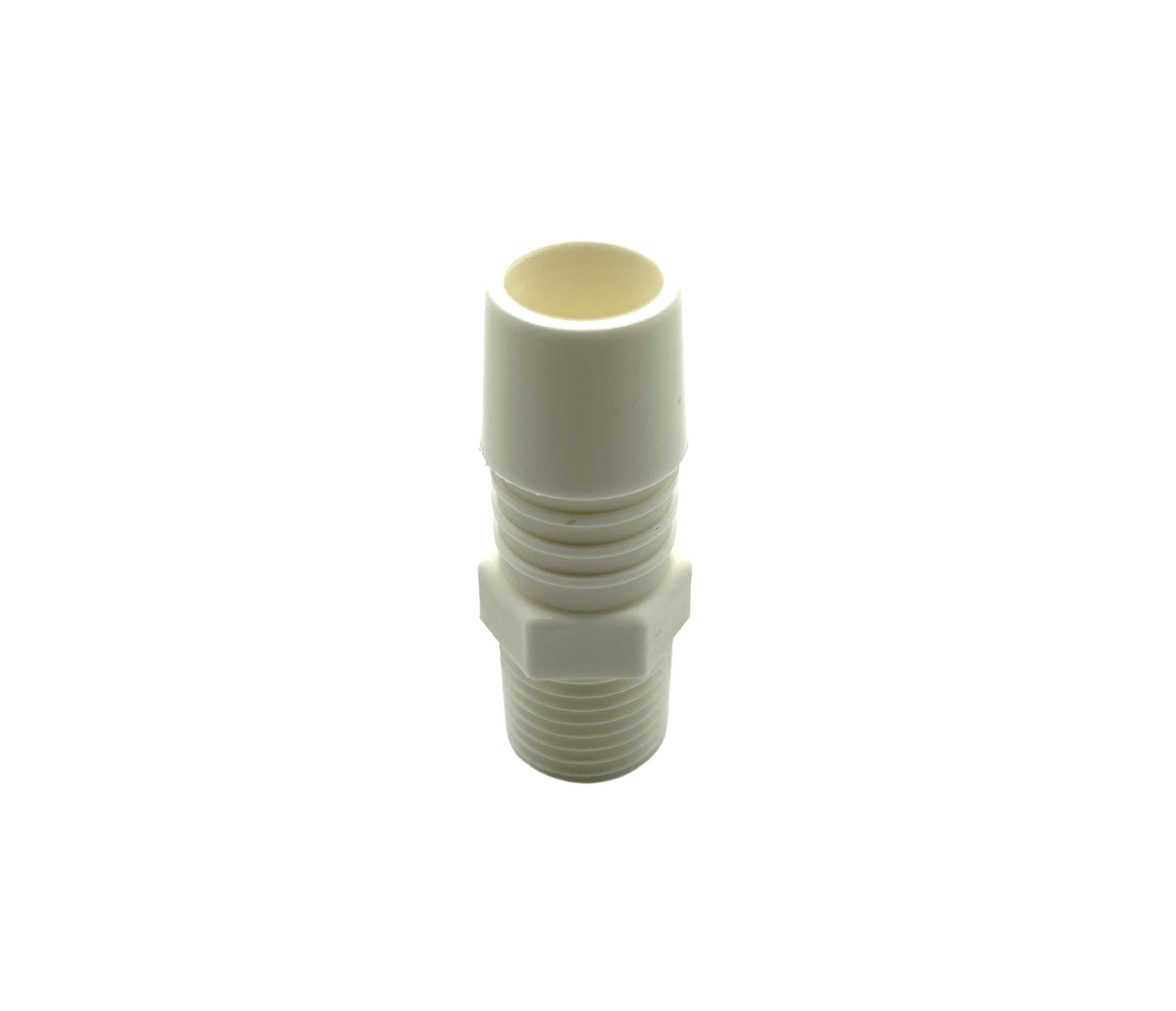 1/2 Barb X 1/4 NPT Male Threaded Adapter Fitting White Nylon Qty 5 MADE IN USA