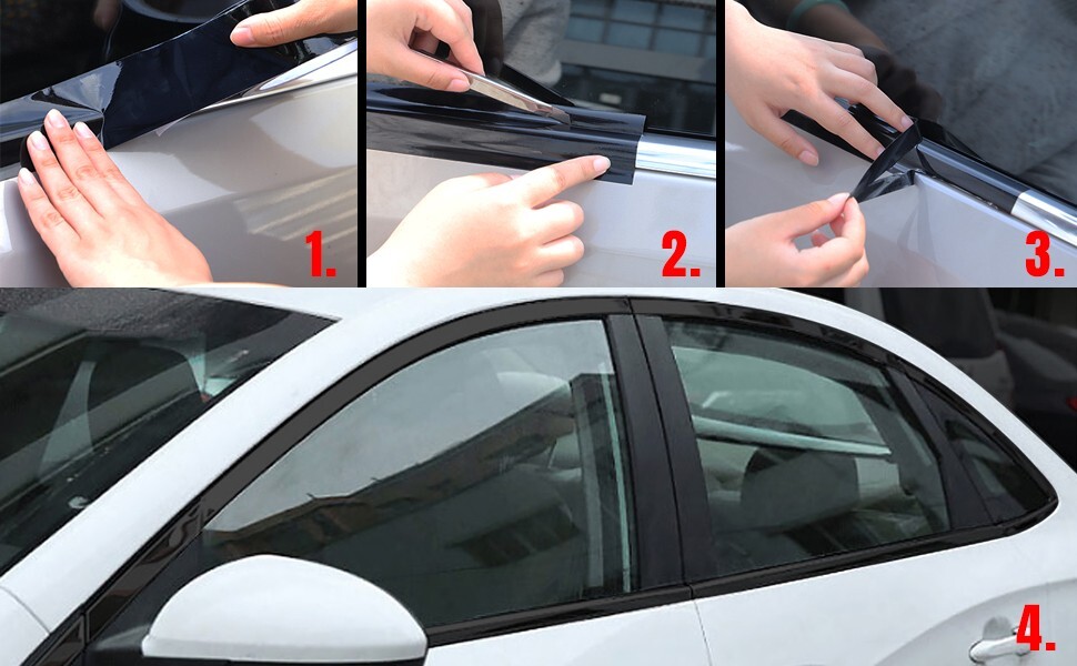 2″ x 30 Ft High Gloss Vinyl Tape for Black Out Chrome Delete Window Trim