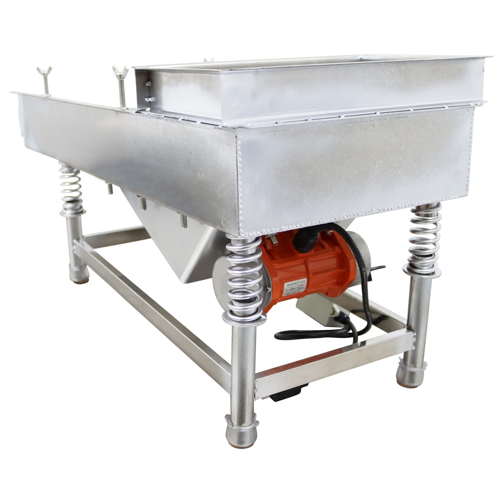 Stainless Steel Straight Linear Vibrating Screen 3x20mm Long Strip Holes Shaker