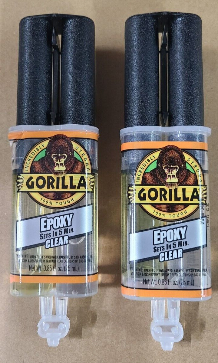 (2) Gorilla Epoxy Glue Liquid 0.85 oz/ Syringe – Clear
