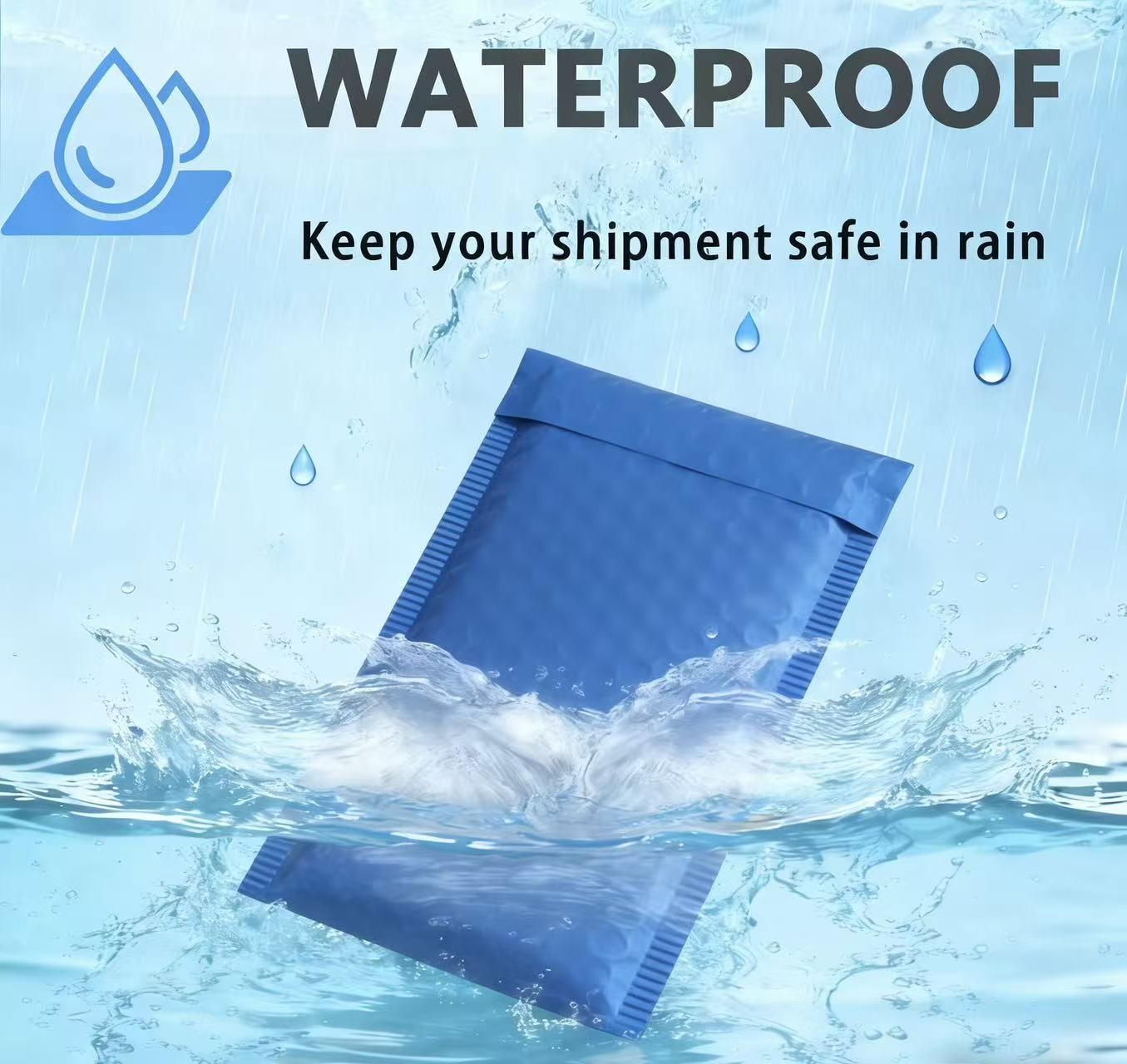 8.5×12 Blue Self Seal Poly Bubble Mailer Padded Envelope, #2 25,50,100,500.1000