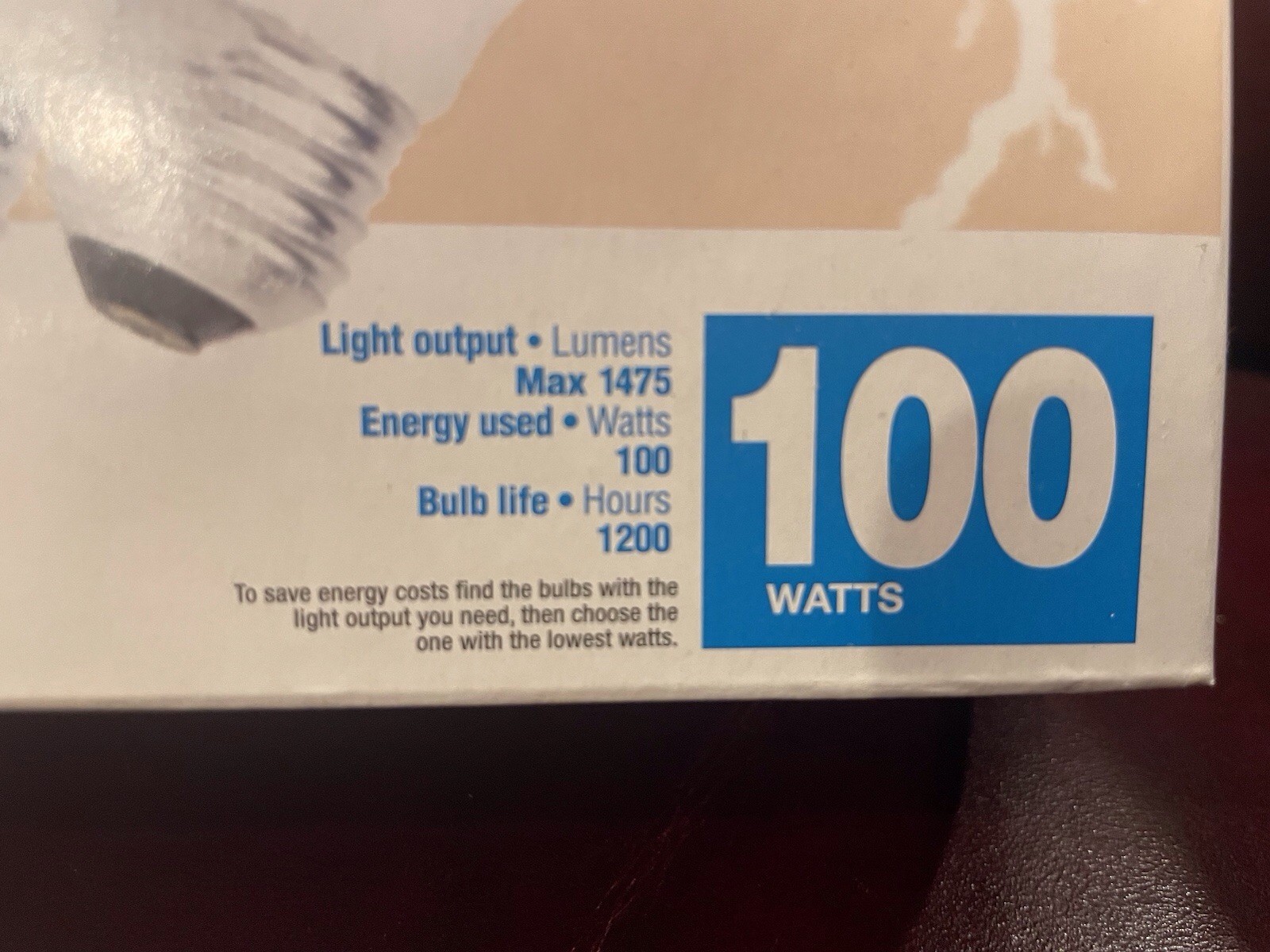 100 Watt Light Bulbs Standard Light Bulbs A19 1475 Lumen 1200 Hours 4 Pack clear