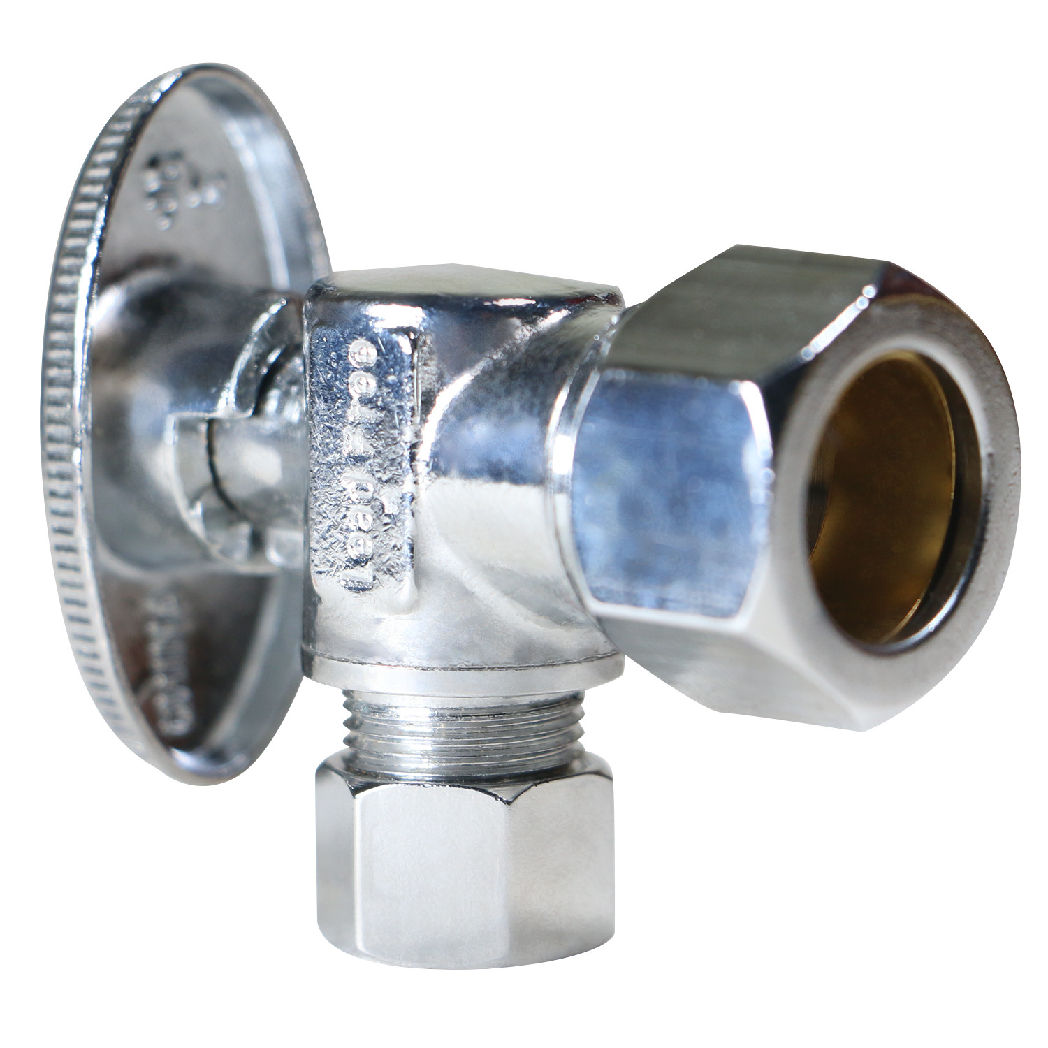 100) 5/8″ OD X 3/8″ OD 1/4 TURN COMPRESSION ANGLE STOP VALVE FULL PORT LEAD FREE