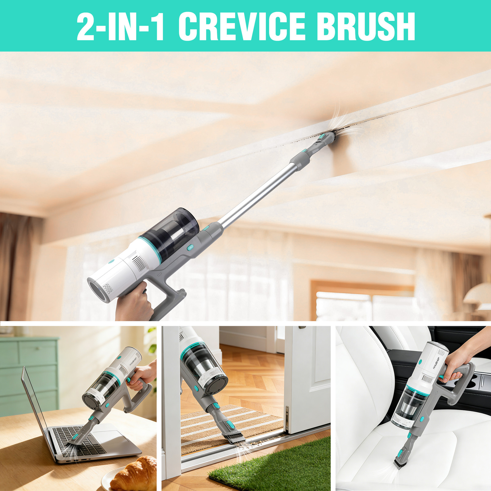 HAUSHOF Cordless Vacuum Cleaner with Auto Empty Station HEPA Filter 250W Motor