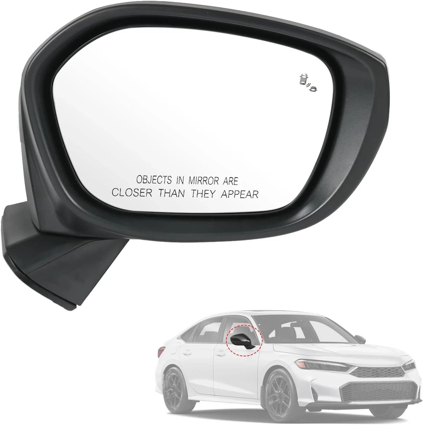 Door Mirror Right Passenger Side Replacement for Honda Civic Sedan Hatchback 202