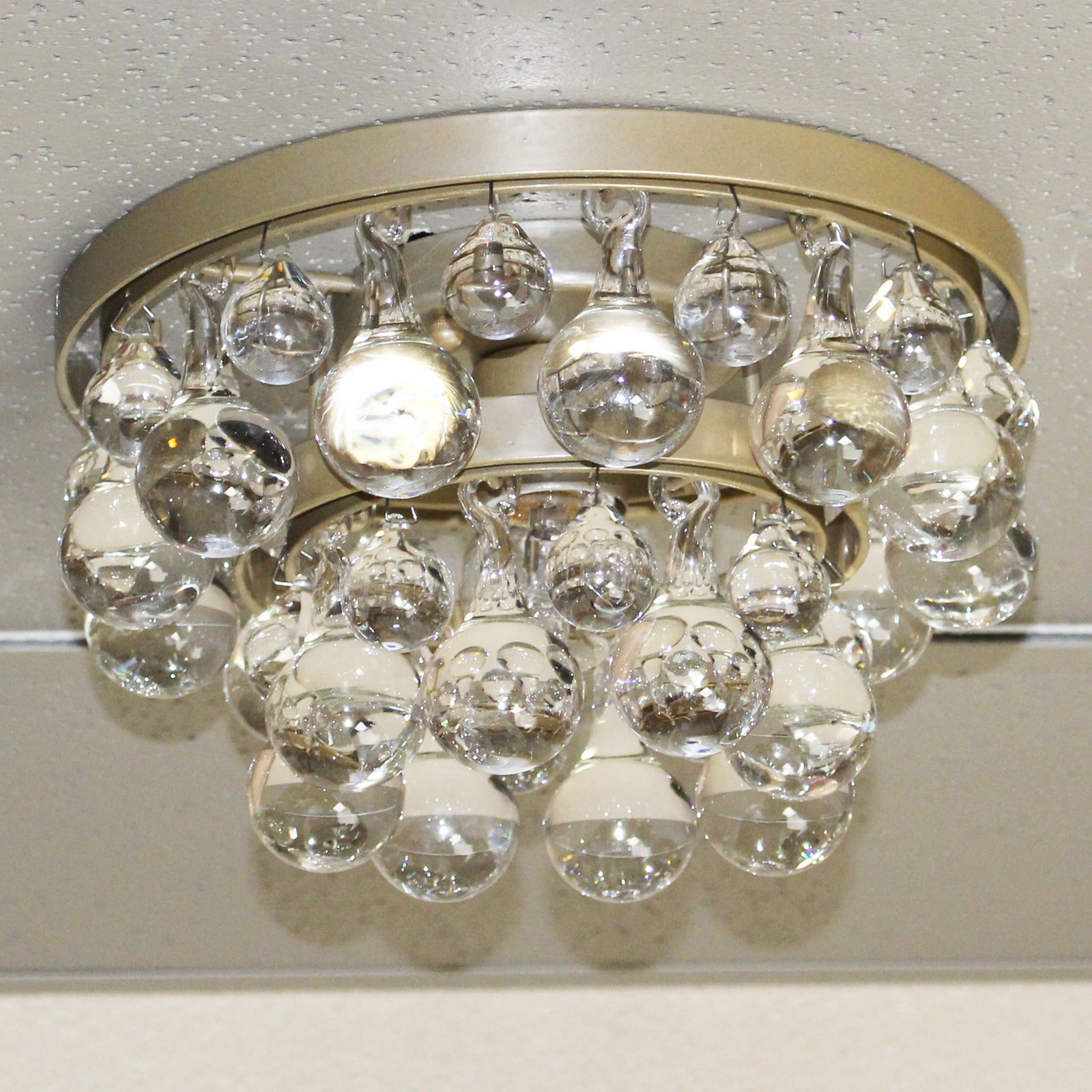SCOTT LIGHTING C-2807 CEILING MT. LIGHT FIXTURE, GLASS DROPLETS MODERN LIGHTING