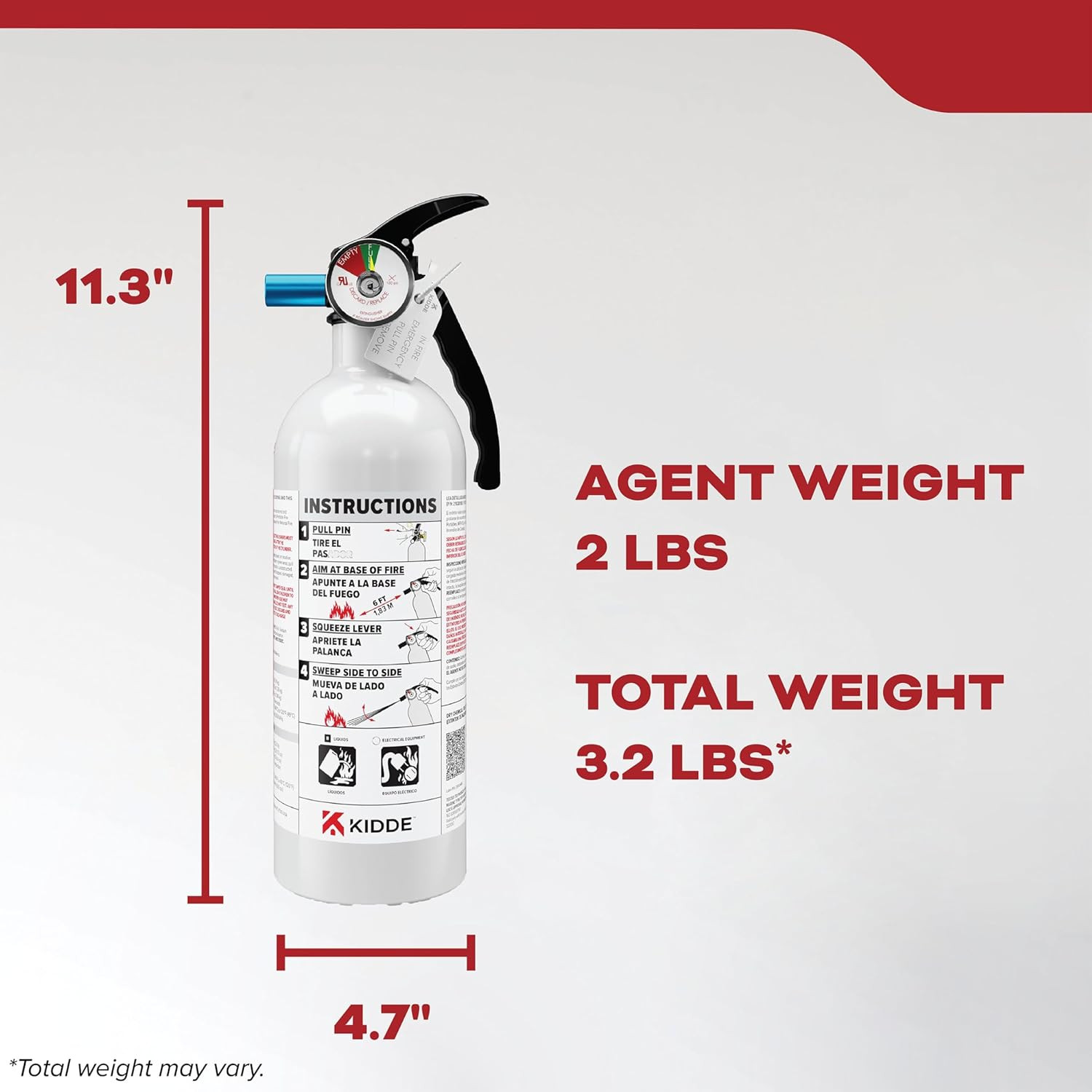 Fire Extinguisher for Vehicles, Cars, Trucks, Single-Use 5BC