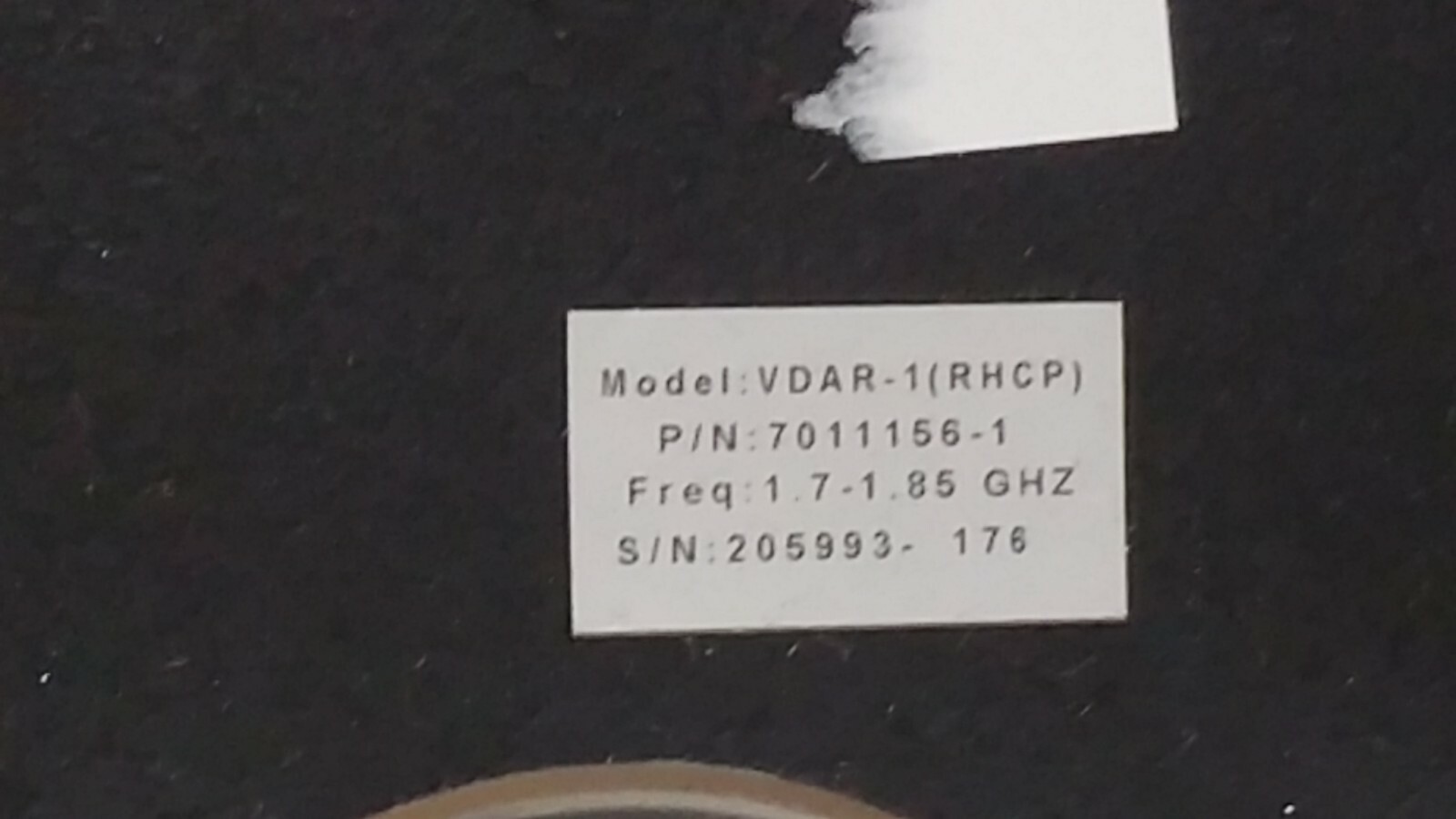 New DTC VDAR-1 7011156-1 Hybrid Patch Video Antenna RHCP 1.7-1.85 GHz