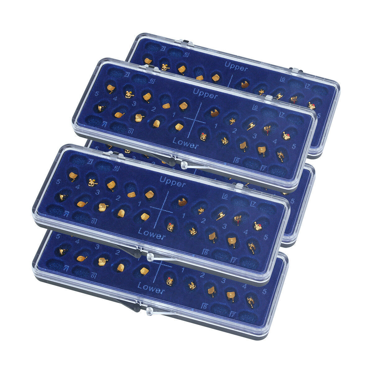 Dental Orthodontic Brackets Braces 24K Gold Plated Mini Roth 0.022 hooks 345