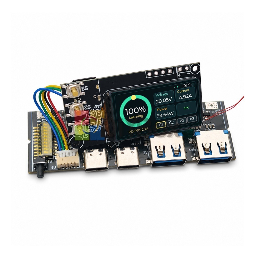 100W Bidirectional Fast Charge Power Bank Module TFT Color Display Motherboard