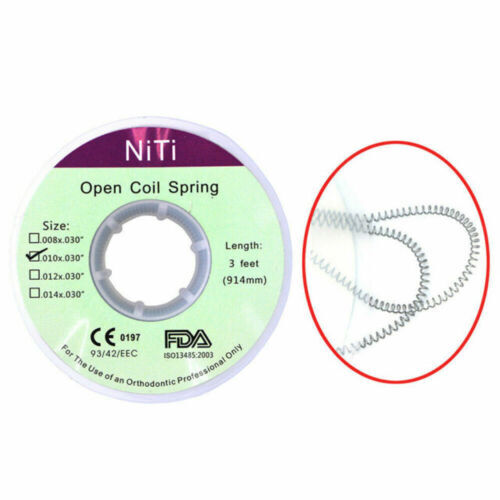 Dental Orthodontic Dental Braces Niti Open Coil Spring Dia.008/010/012/014 914mm