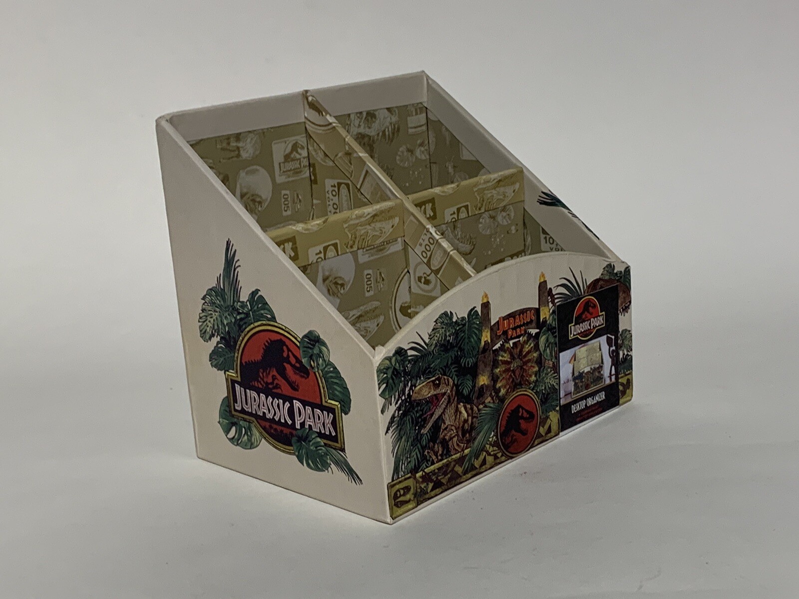 NEW Jurassic Park Theme 4 Compartments Desktop Desk Organizer Office Study Table