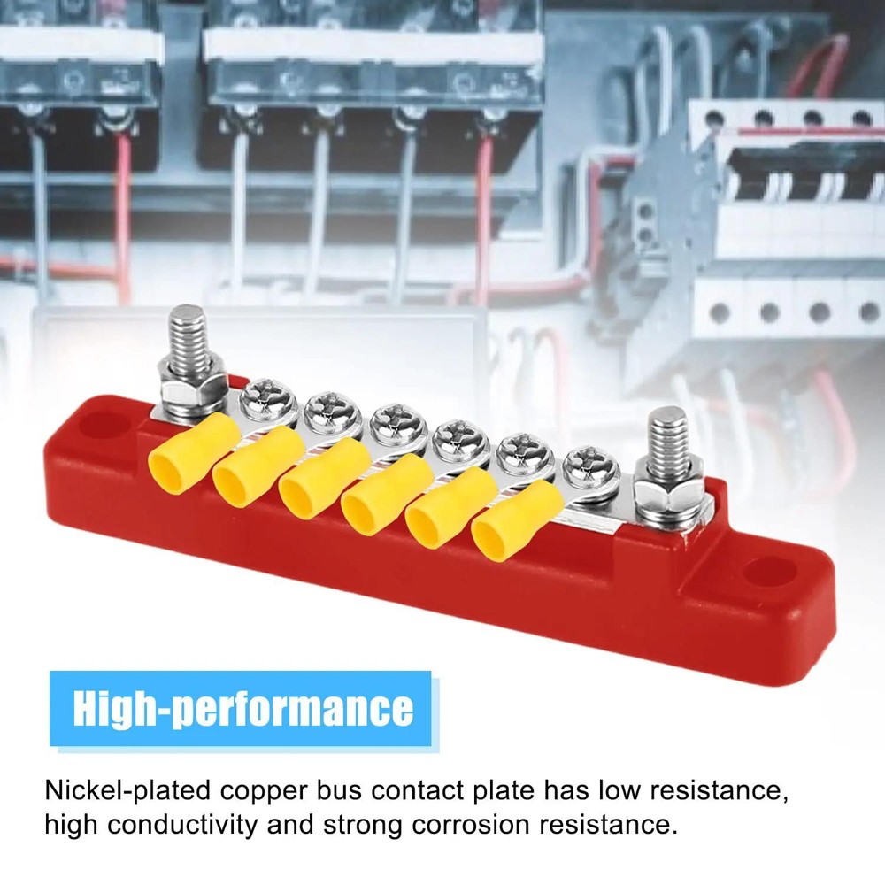 6 Way Bus Bar Terminal 150A Screws Power Distribution Battery Block For Car Boat