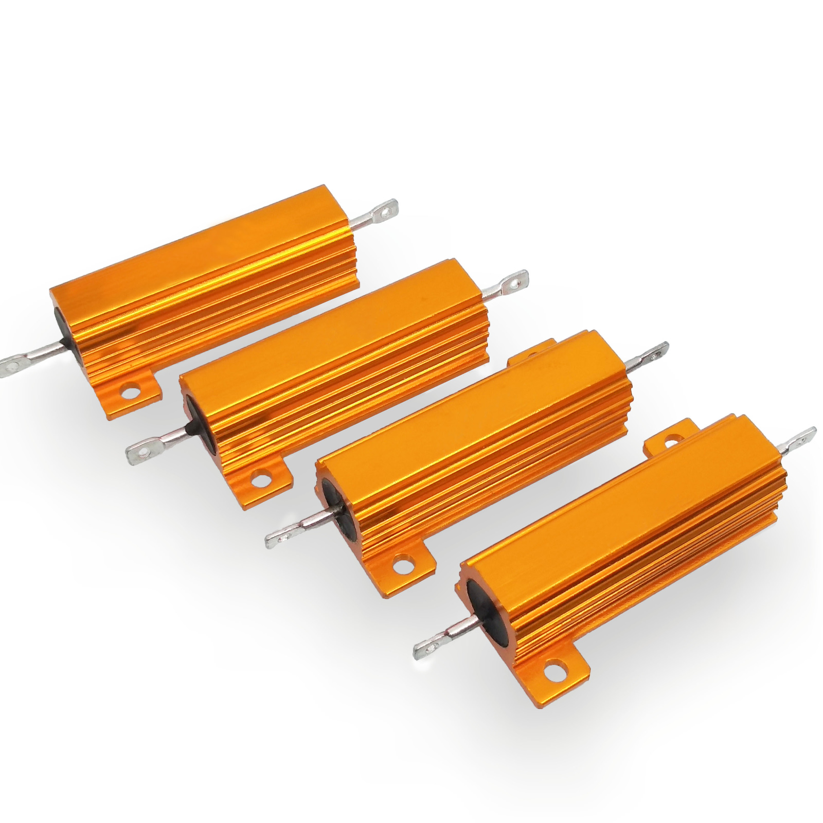 US Stock 4x 200 ohm 200R 50W Watt Aluminum Housed Metal Case Wirewound Resistors